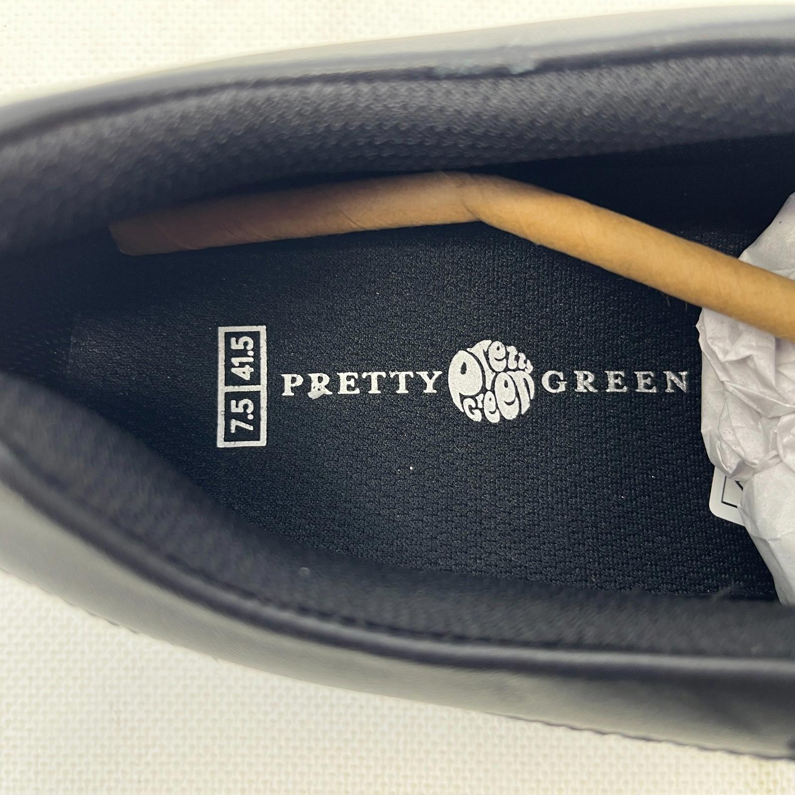 Pretty Green Waltham Slip On Shoes Moccasin Loafers Men's Black Leather size 7.5