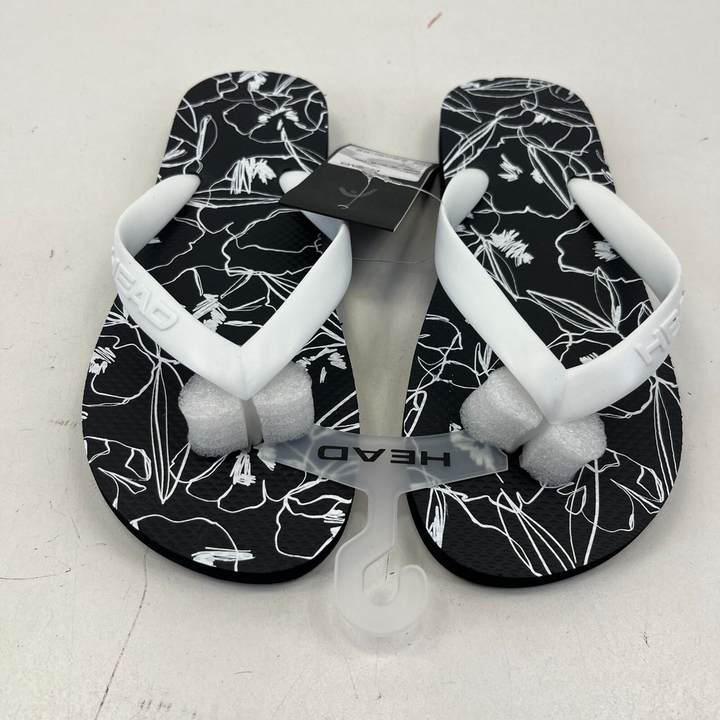 Head Flip Flops Beach Slippers Black/White Floral Women's size UK 5 EU 37/38