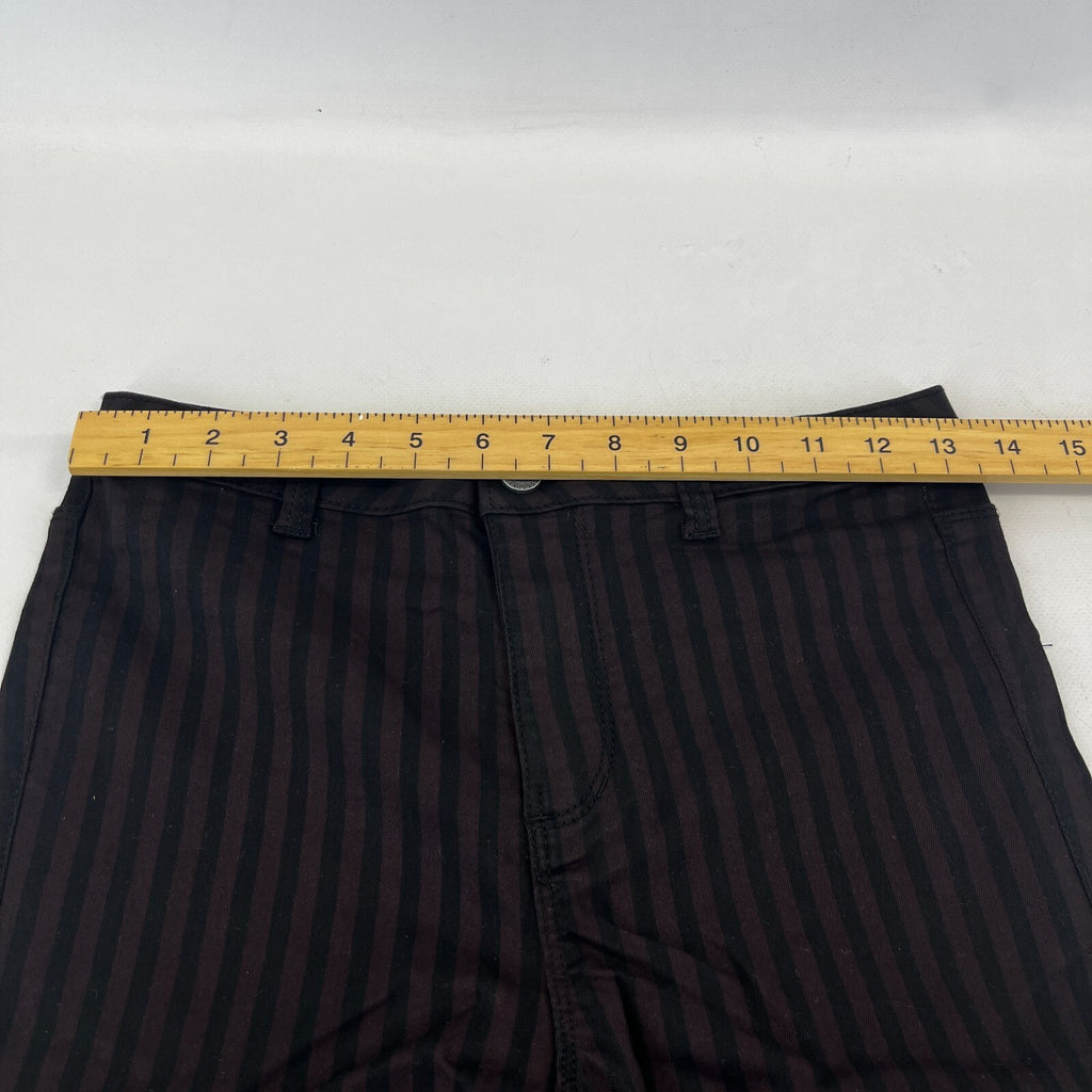 Clockhouse Womens Black/Purple Striped Jeans Cotton Blend Skinny size 38R - W28" L29" - NWOT