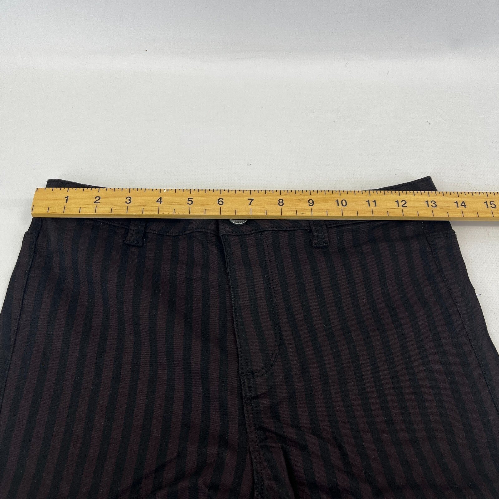 Clockhouse Womens Black/Purple Striped Jeans Cotton Blend Skinny size 38R - W28" L29" - NWOT