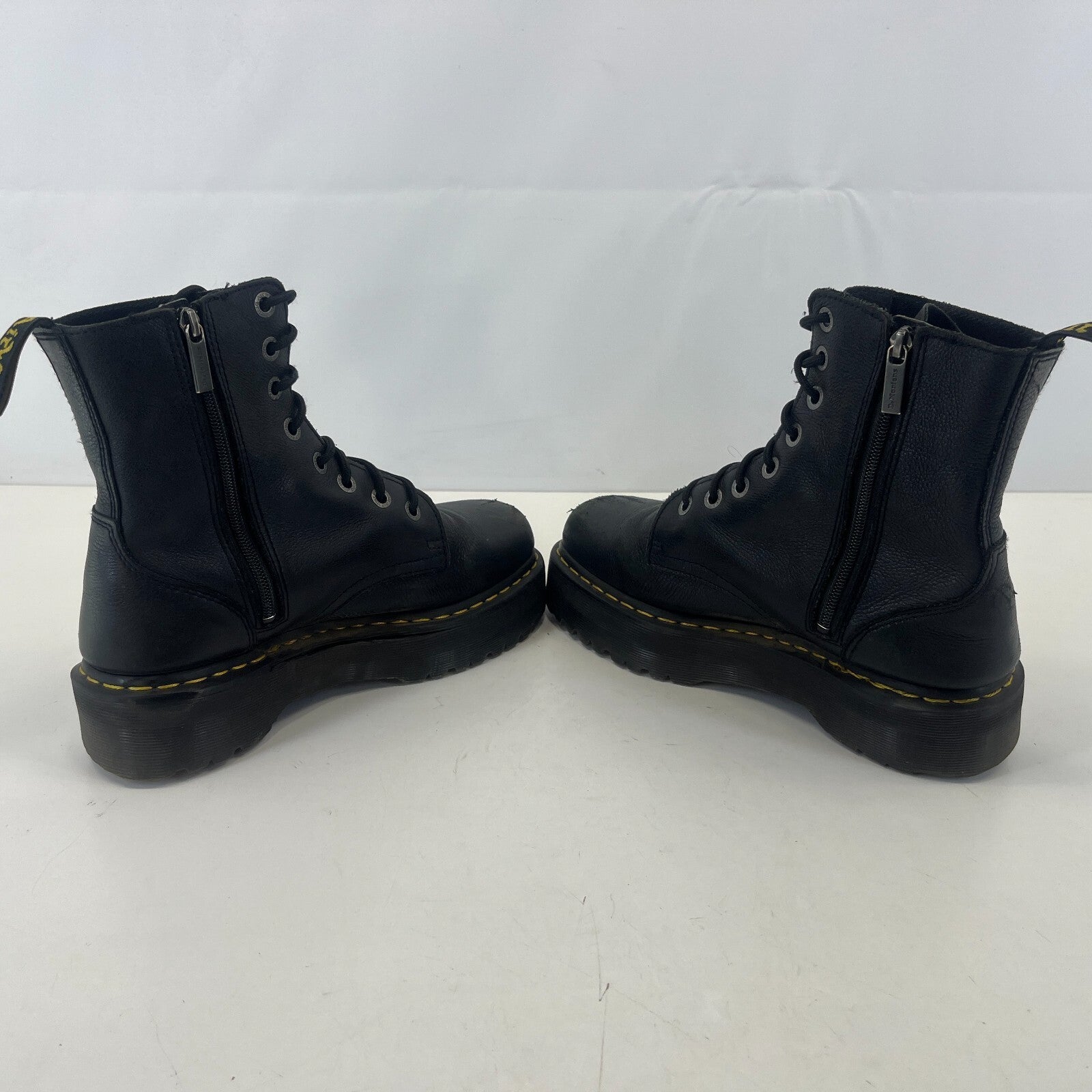Dr. Martens Jadon III Boots Soft Black Leather Chunky Quad Platform UK 9 EU 43