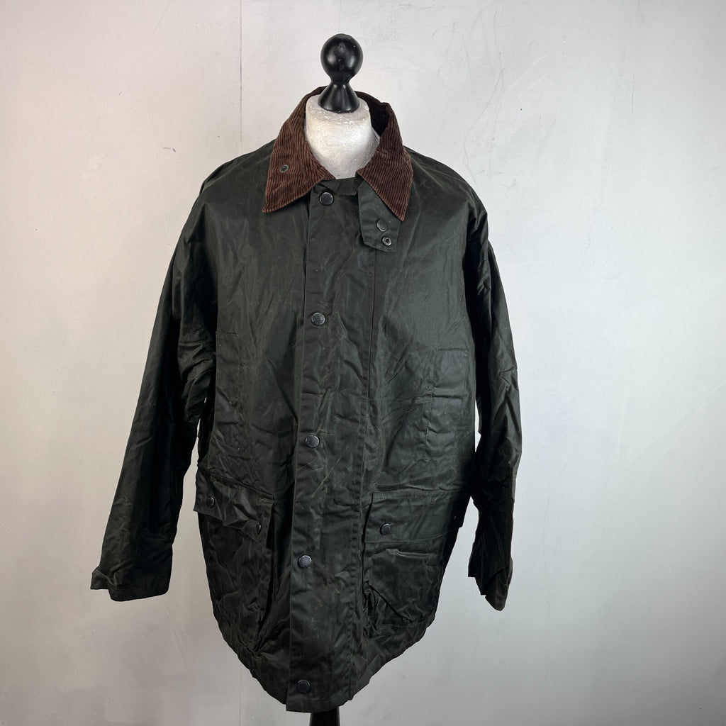 Mc Orvis Wax Jacket Mens size XL Green Waxed Coat Made in the UK