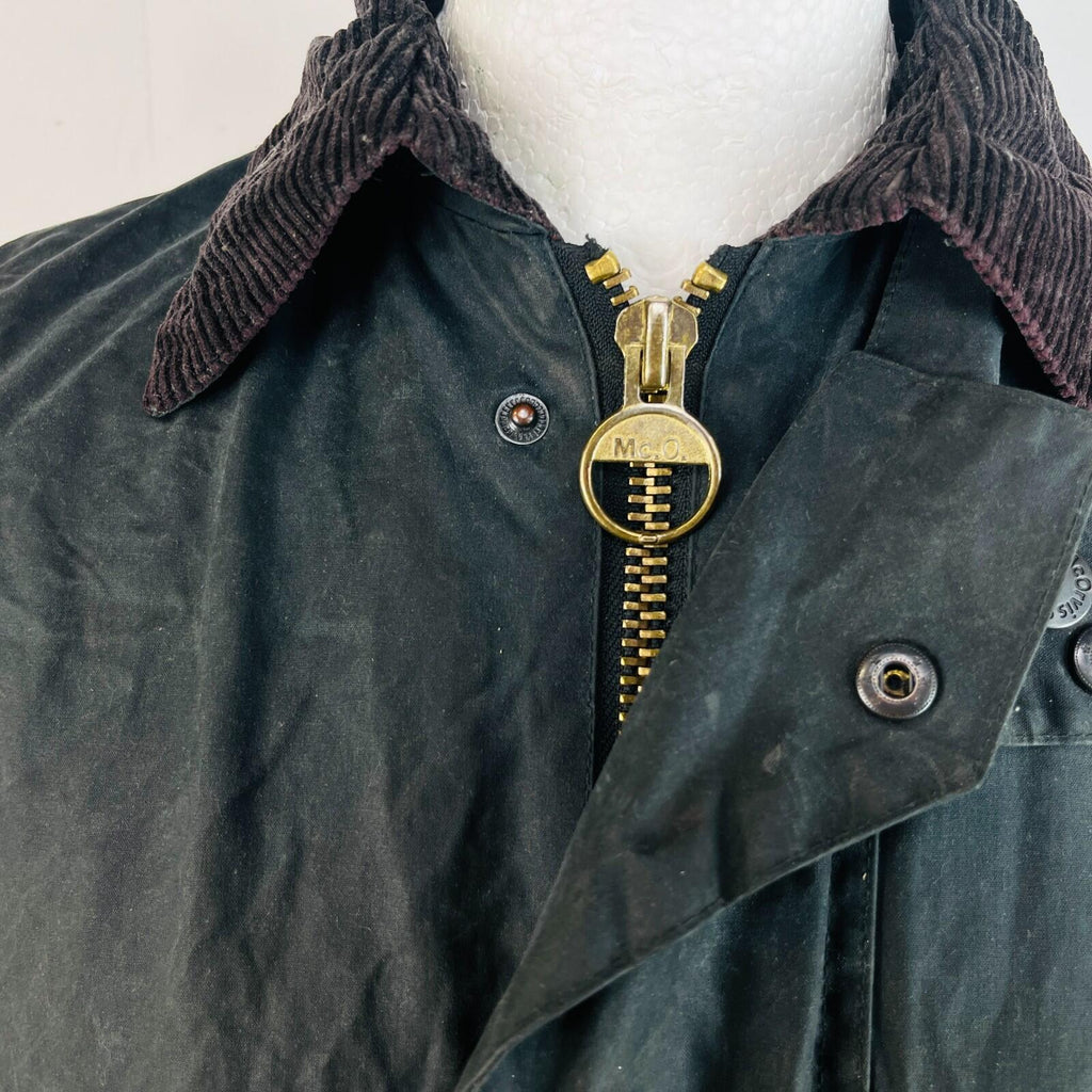 Mc Orvis Wax Jacket Mens size Small Oversized Black Waxed Riding Coat England