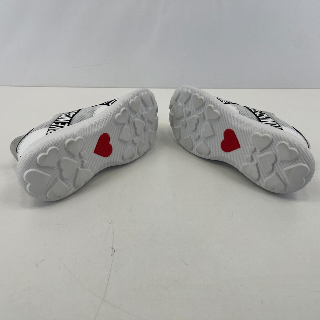 Love Moschino Heart Trainers size UK 5 EU 3 Women Low Top Slip On White Sneakers