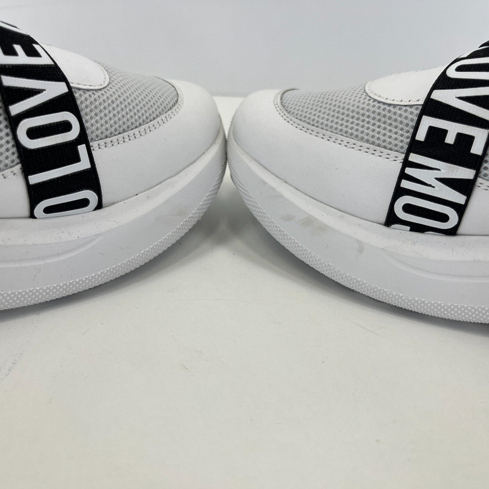Love Moschino Heart Trainers size UK 5 EU 3 Women Low Top Slip On White Sneakers
