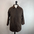 Men's Quilted Wax Cotton Jacket Brown size Small