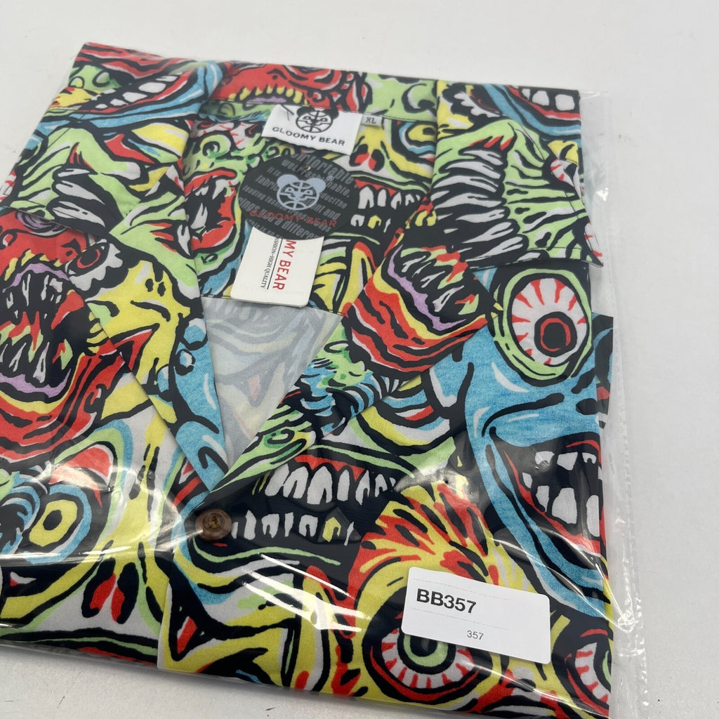 Gloomy Bear AOP Short Sleeve Shirt Horror Monsters Print size XL - Sh*te Shirt