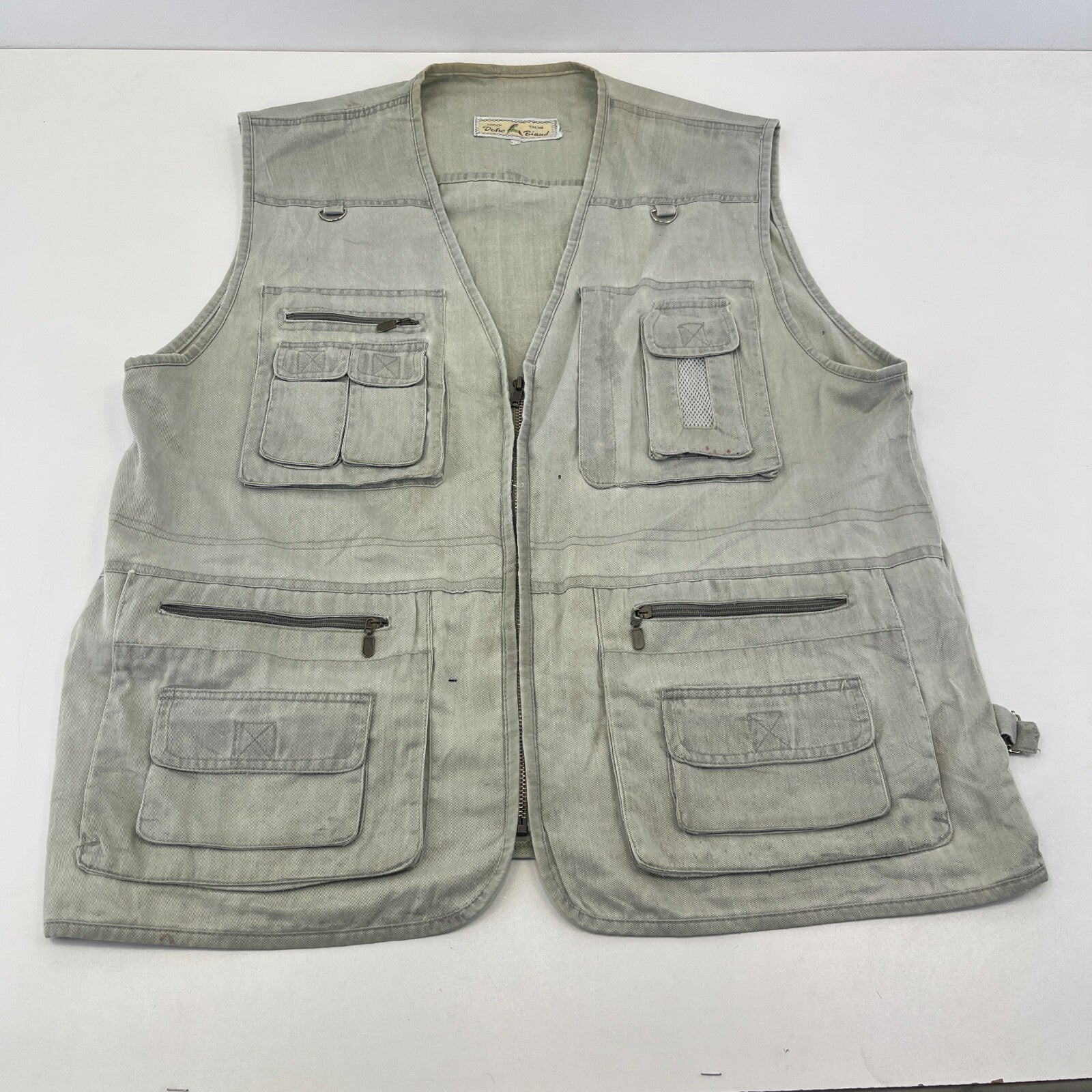 Duke Biaud Men's Grey Denim Waistcoat Hunting Fishing Multi Pocket Gilet size XL
