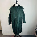 Chiori Women's Waxed Cotton Stockman Weather Jacket Green Long Riding Coat UK XL