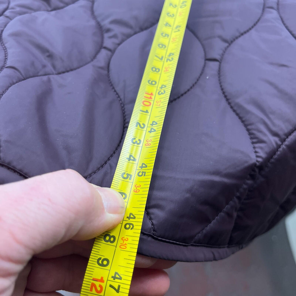 Sweaty Betty On The Move Longline Quilted Parka Coat in Sable Brown size M/12