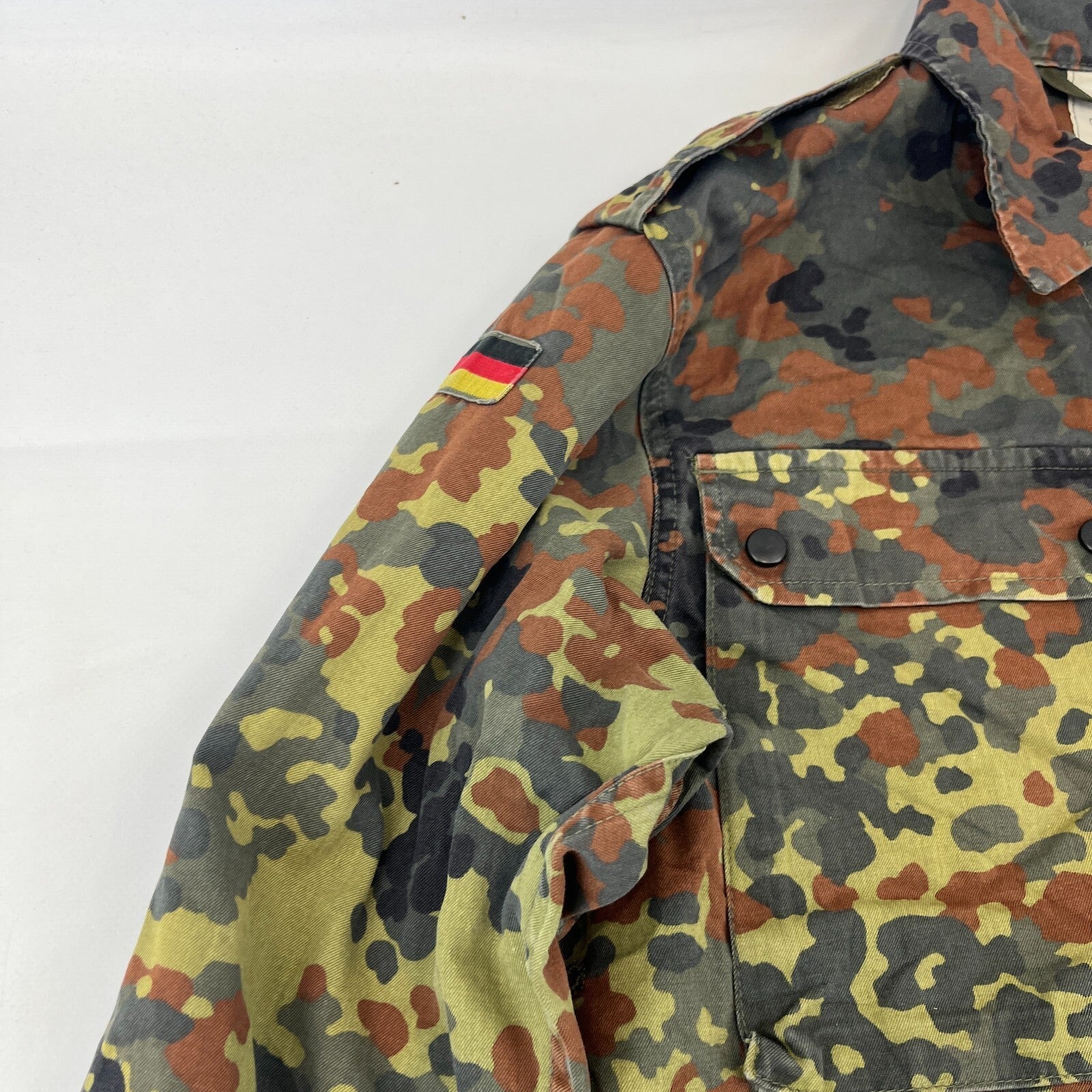 Vtg German Army Flecktarn Camouflage Summer Jacket Combat Green Gr.2 (Medium)
