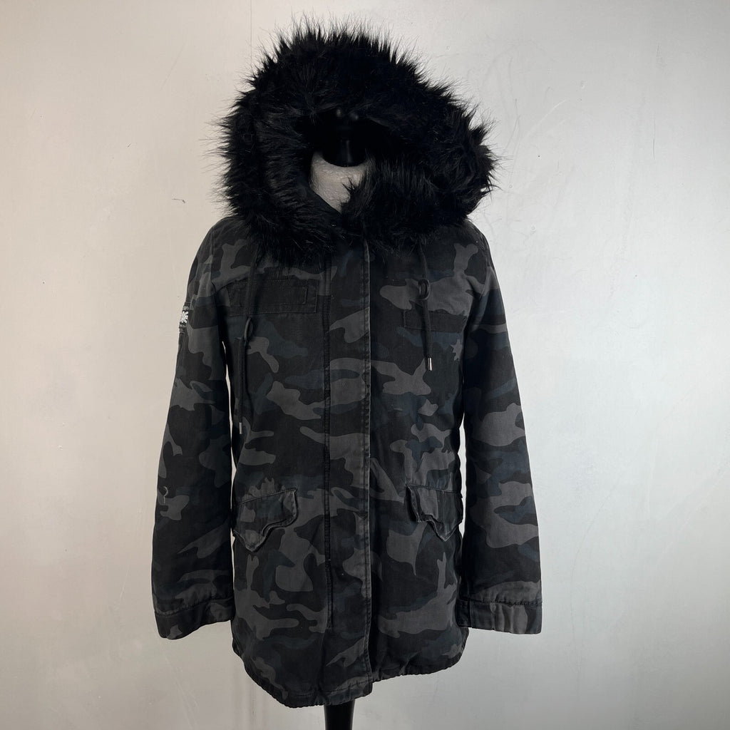 Superdry The Rookie Military Jacket  Camo Womens UK 10 Combat Utility Field Coat