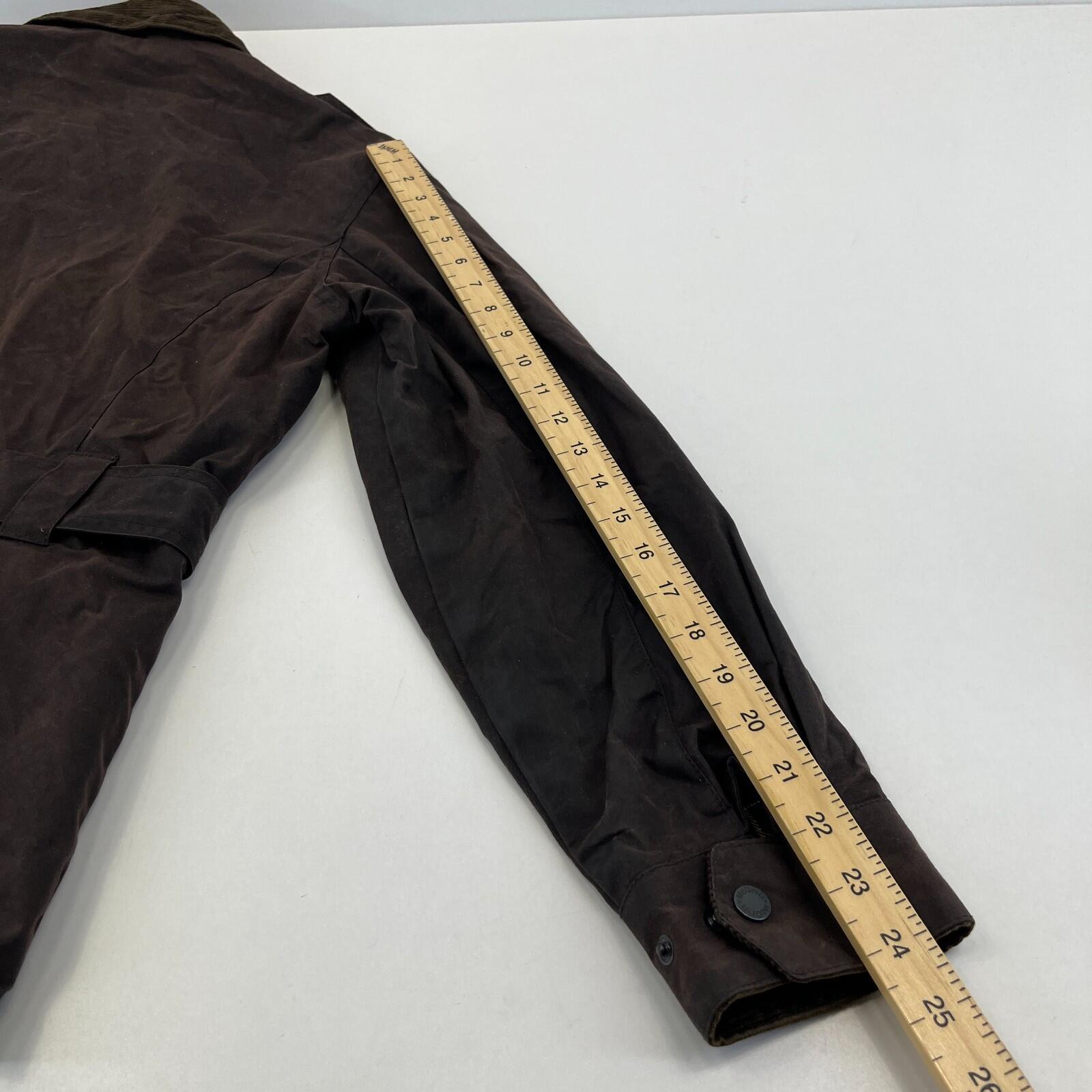 Mc Orvis Wax Jacket Womens size M Brown Waxed Coat with Belt Made in the UK