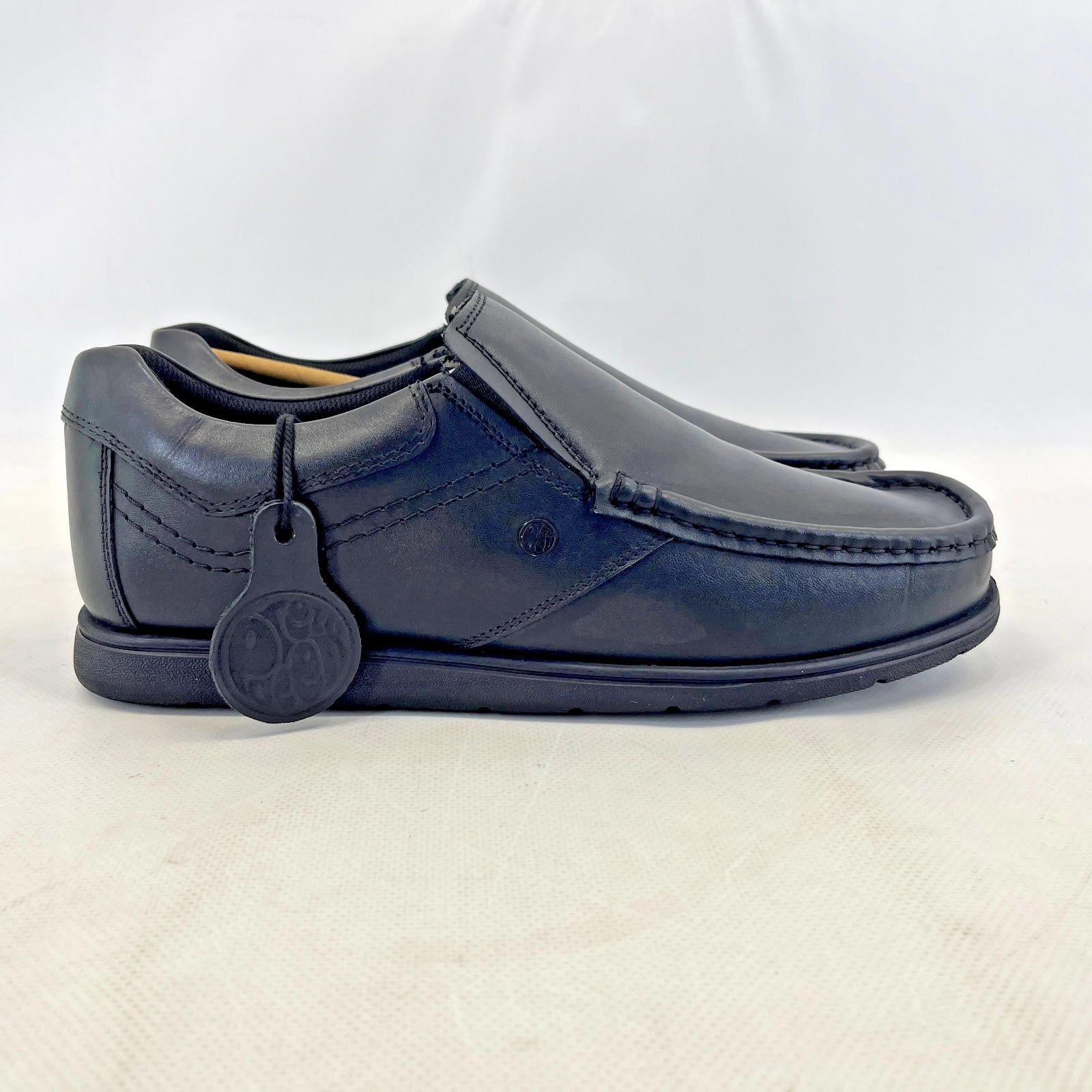 Pretty Green Waltham Slip On Shoes Moccasin Loafers Men's Black Leather size 8.5