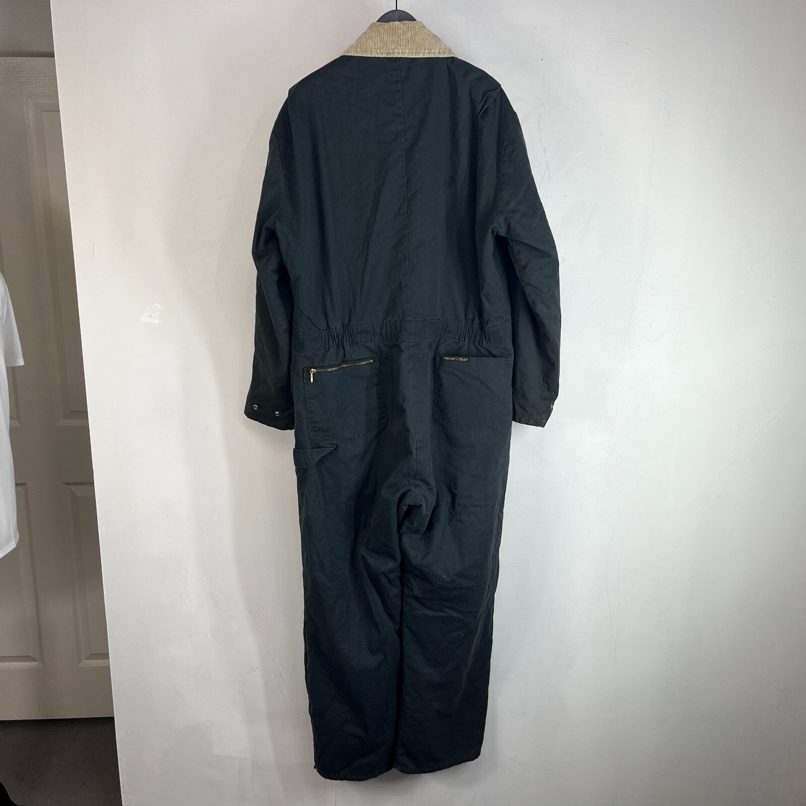 Vtg Walls Zero Zone Heavy Duty Overalls Quilted Insulated in Black Large Tall