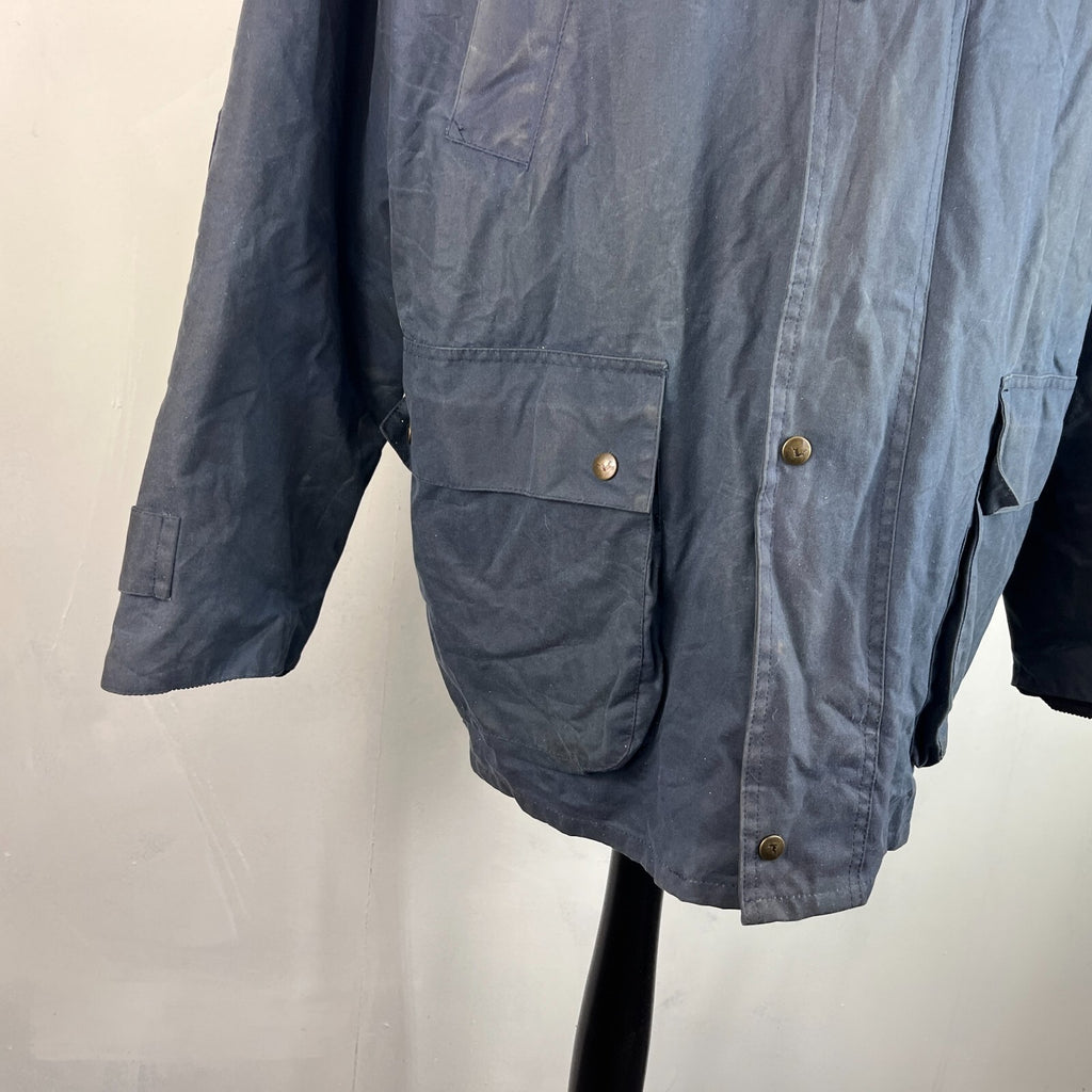 P.G. Field Men's Navy Blue Wax Jacket size XL British Made Outdoor Rural