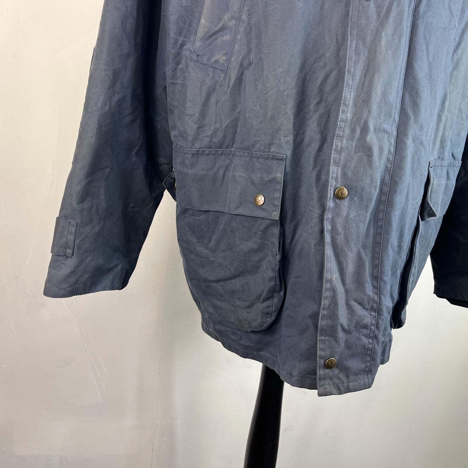 P.G. Field Men's Navy Blue Wax Jacket size XL British Made Outdoor Rural