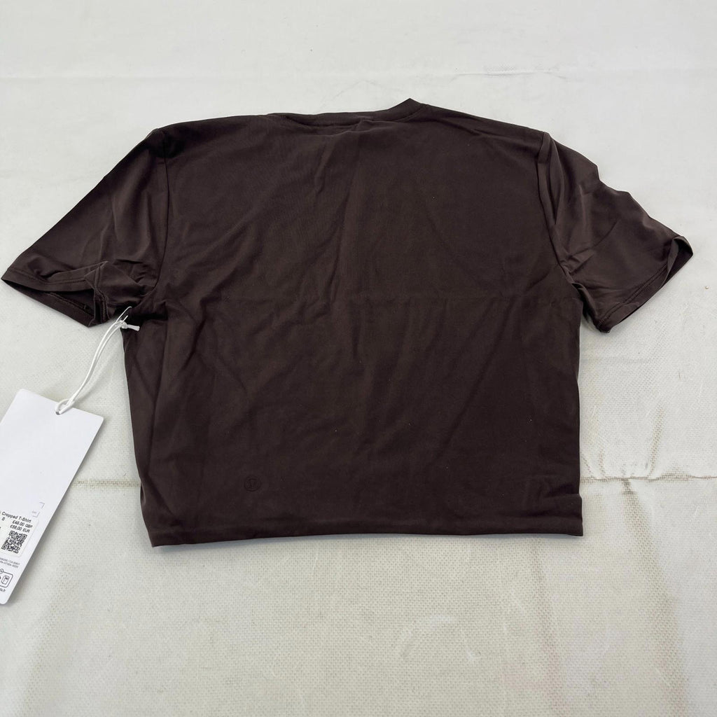Lululemon Wundermost Nulu Cropped T-shirt Dark Brown size Small - New