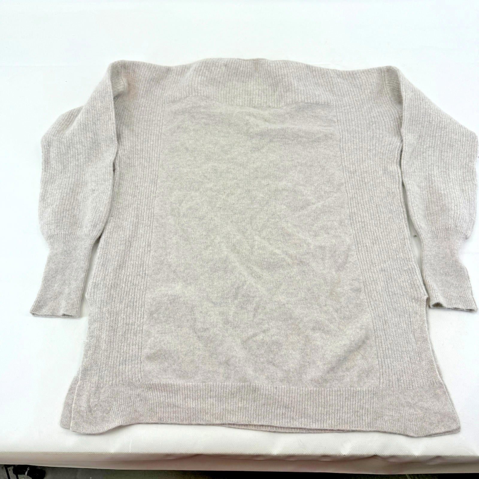 Wrap 100% Cashmere V Neck Jumper Long Sleeve Grey UK size 10 Relaxed Fit