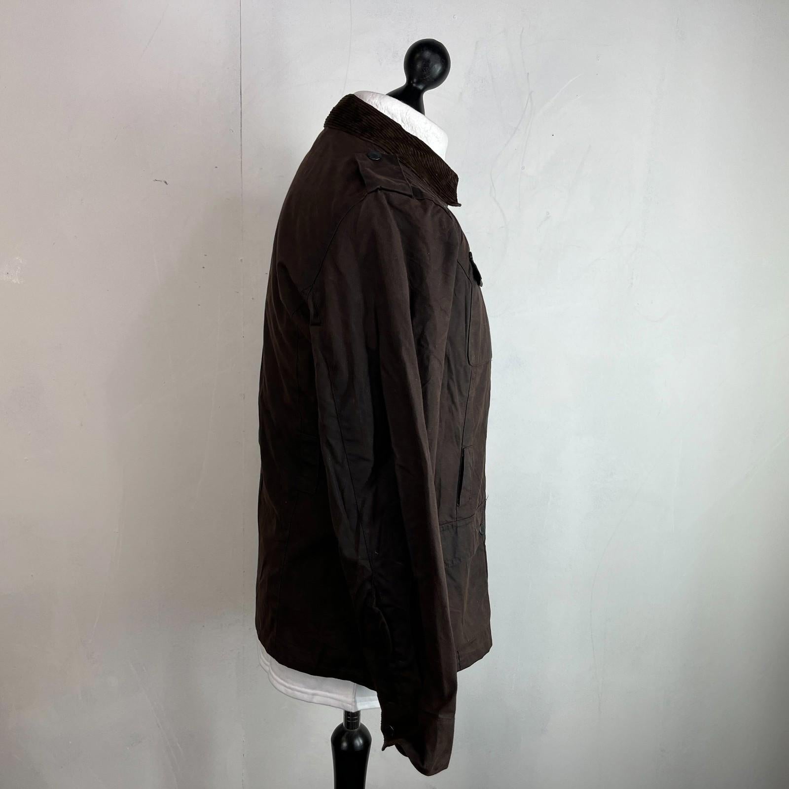 Mc Orvis Wax Jacket Women's size S Brown Country Coat with Corduroy Collar