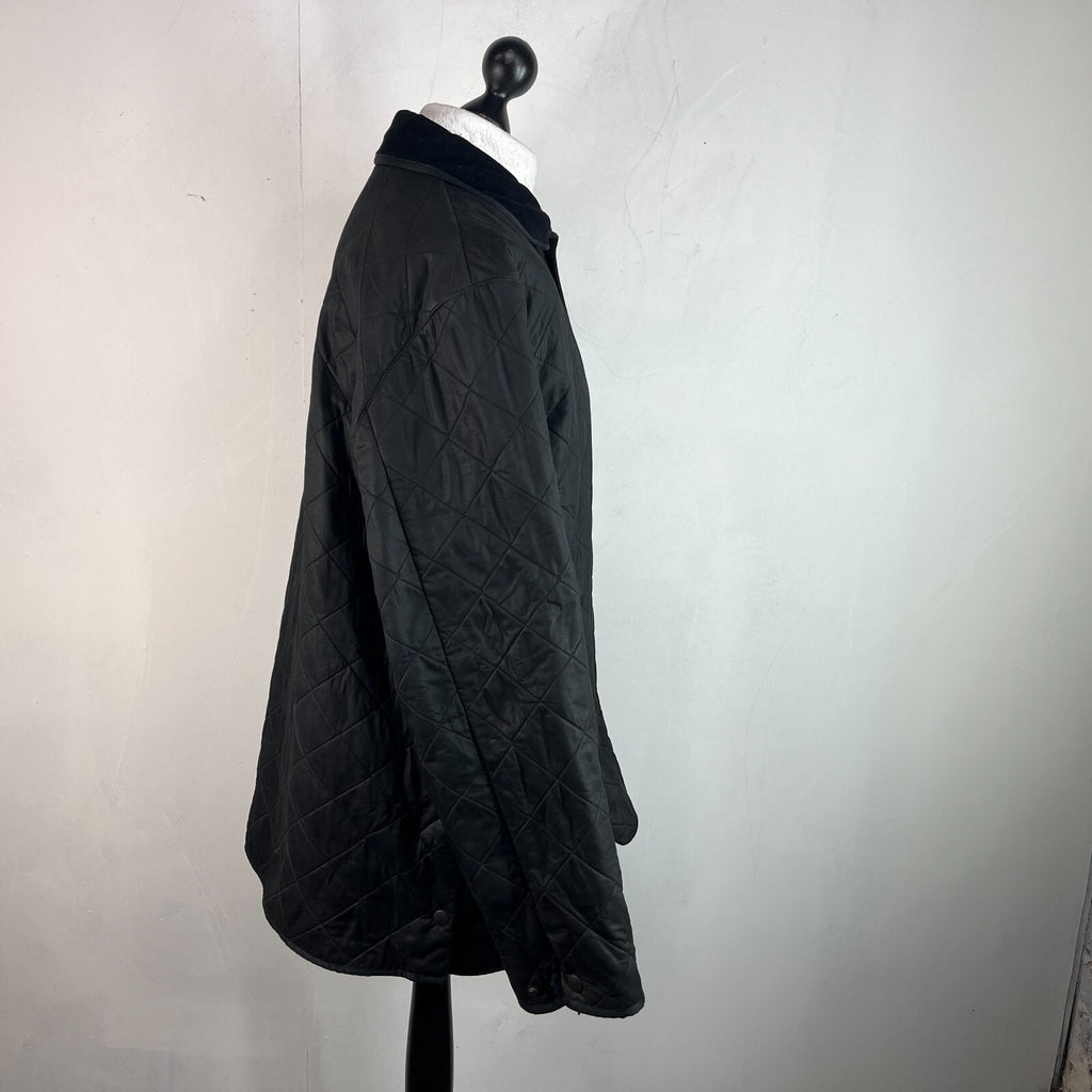 Barbour Duracotton Polarfleece Quilted Jacket in Black size XL