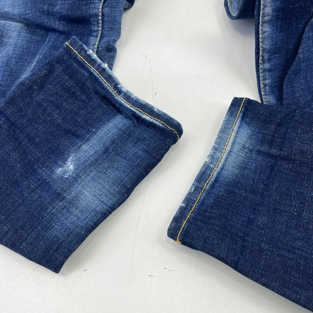 DSquared2 S74LB1010 Original Straight Fit Jeans size 46 W32" L29" Blue Distress
