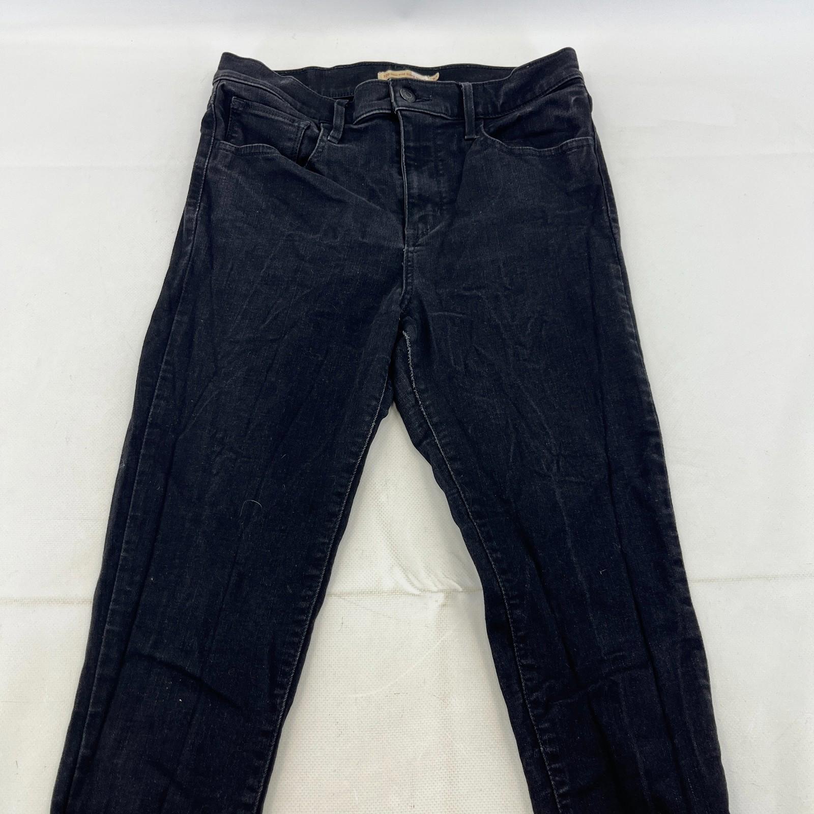 Levi's 720 High Rise Super Skinny Jeans W30" L29" - Black Cotton Denim