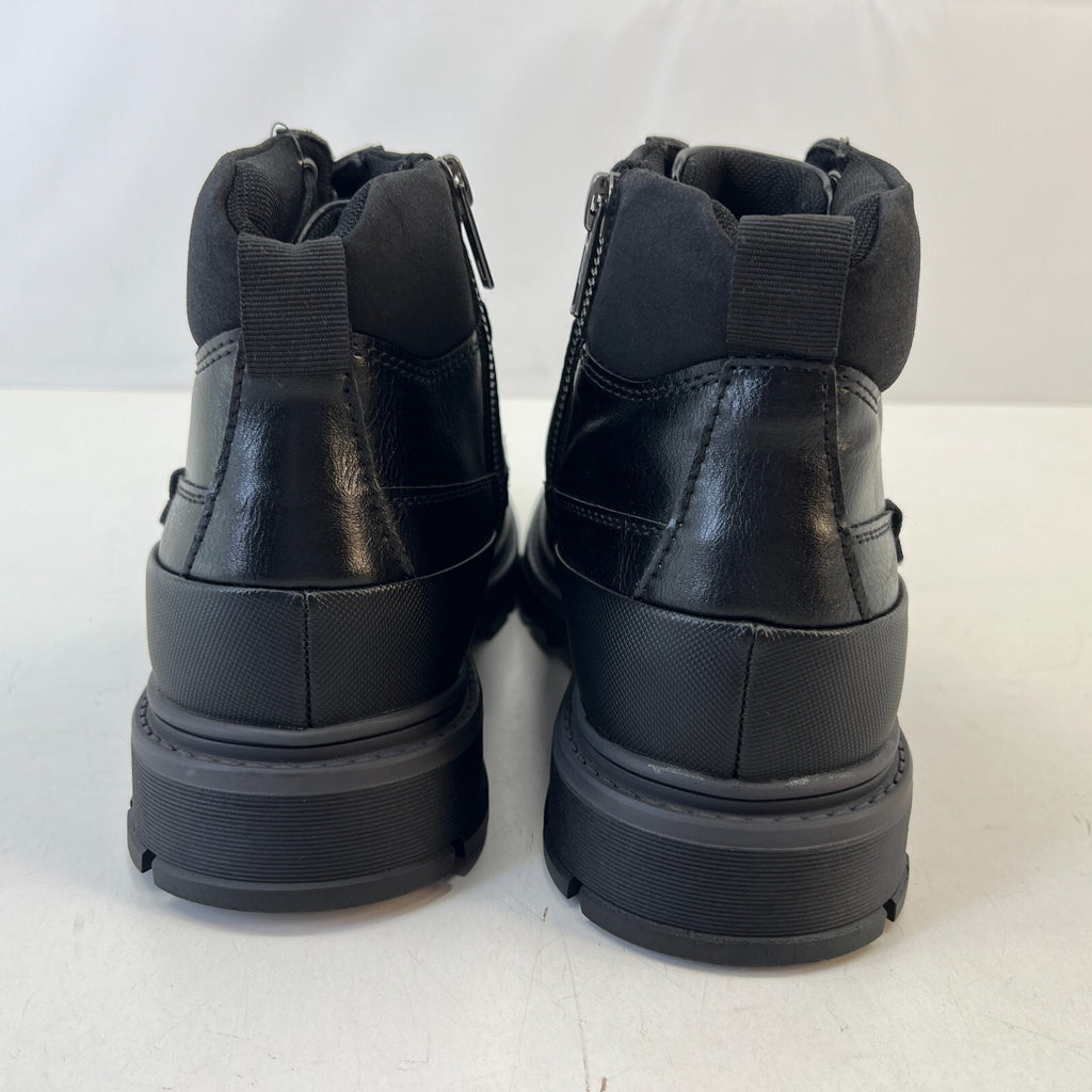 M&S Men's Faux Leather Ankle Boots in Black size UK 7 - EU 40.5