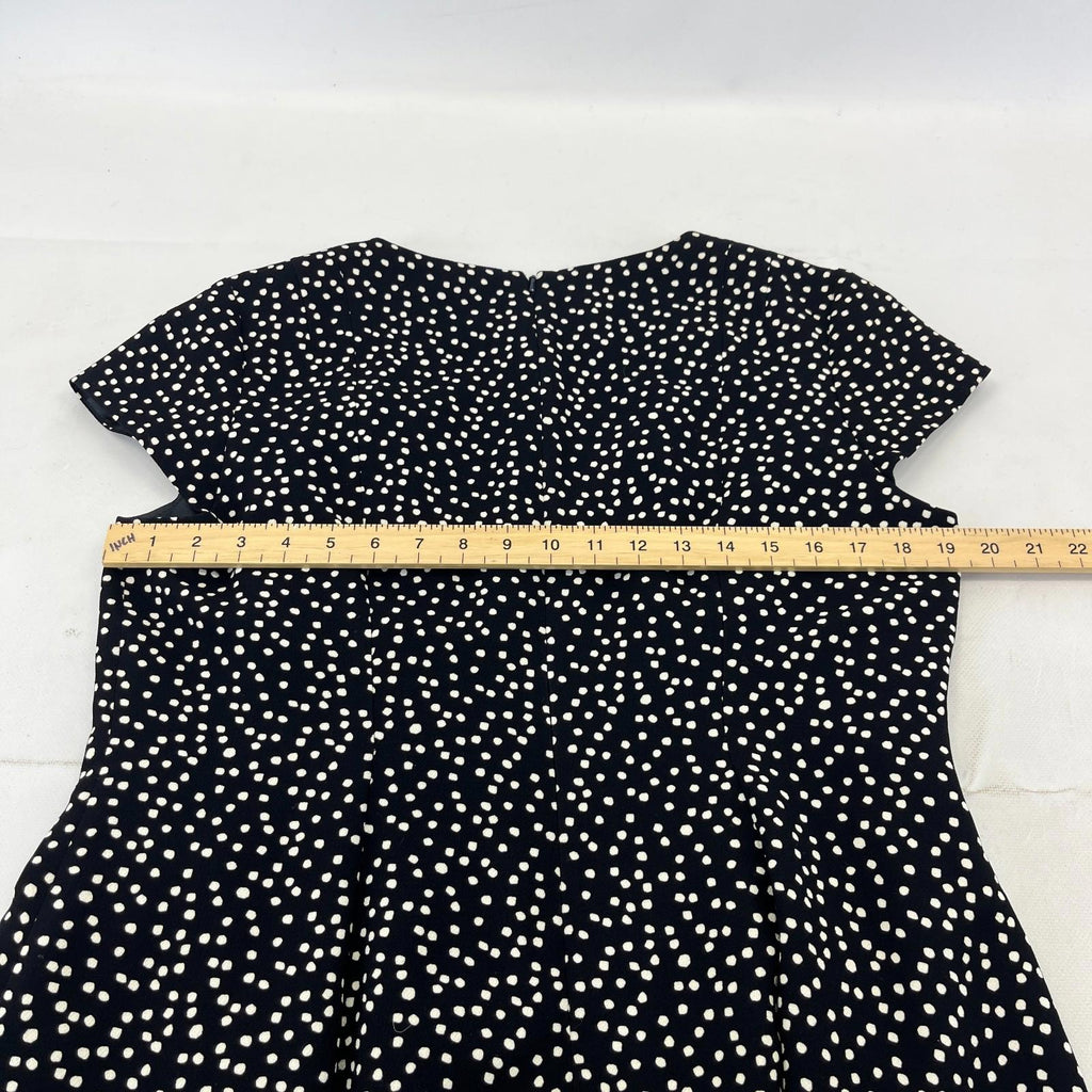 Hobbs Short Sleeve Midi Dress in Black Polka Dot UK size 16