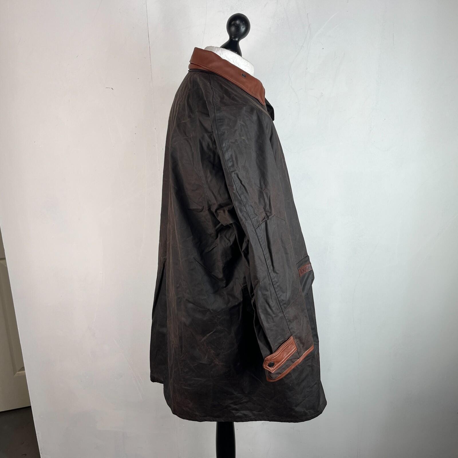 Toggi Wax Jacket Overcoat size L Brown Equine Horses Hunting Country Walking
