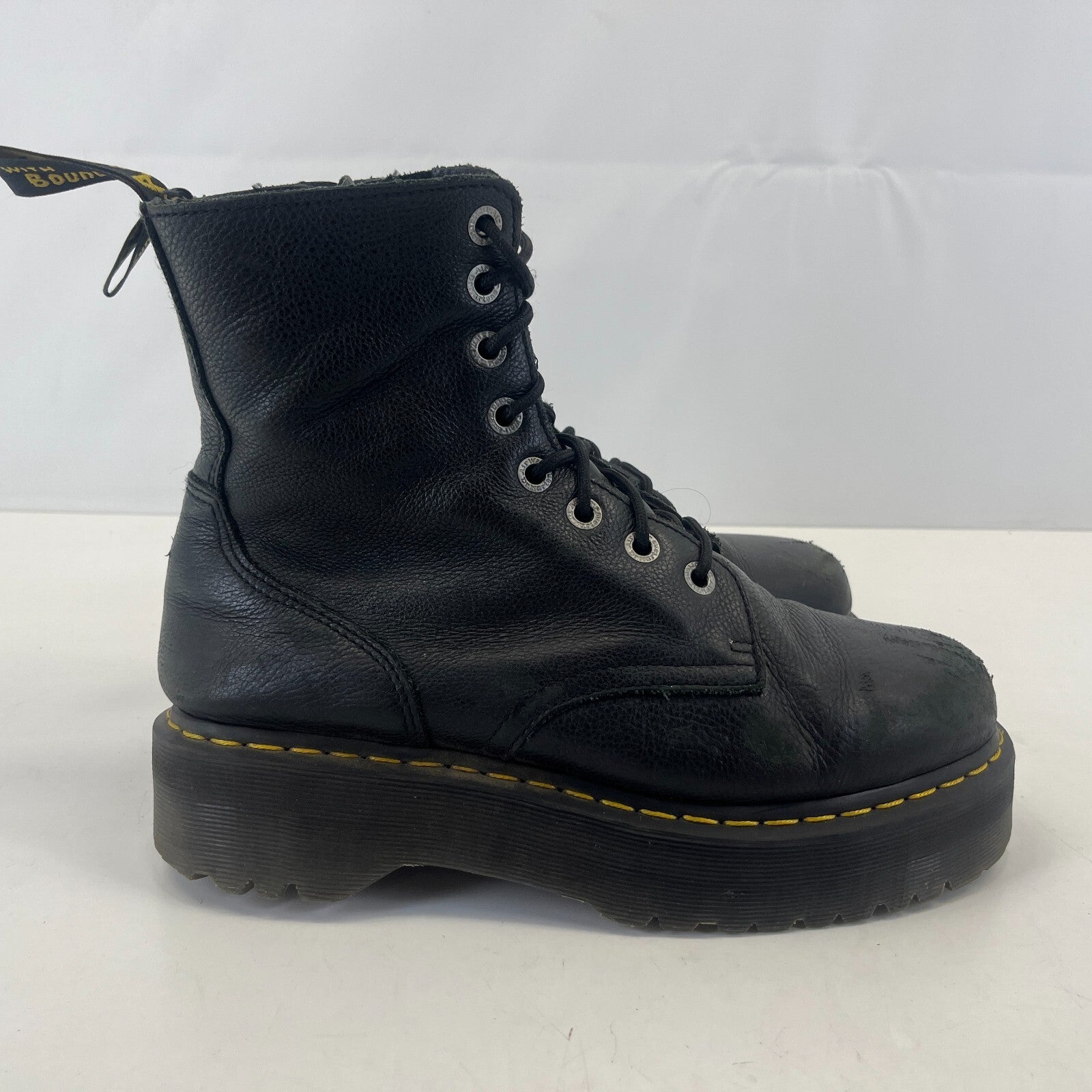 Dr. Martens Jadon III Boots Soft Black Leather Chunky Quad Platform UK 9 EU 43
