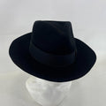 Palms Halt 100% Wool Handmade Textured Fedora Hat in Black size M 56