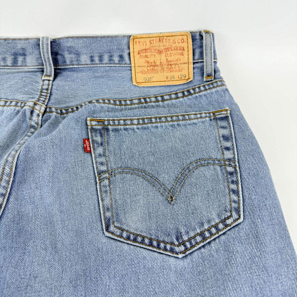 Vintage Levis 505 Jeans Stonewash Straight Blue W36" L29" Red Tab Denim