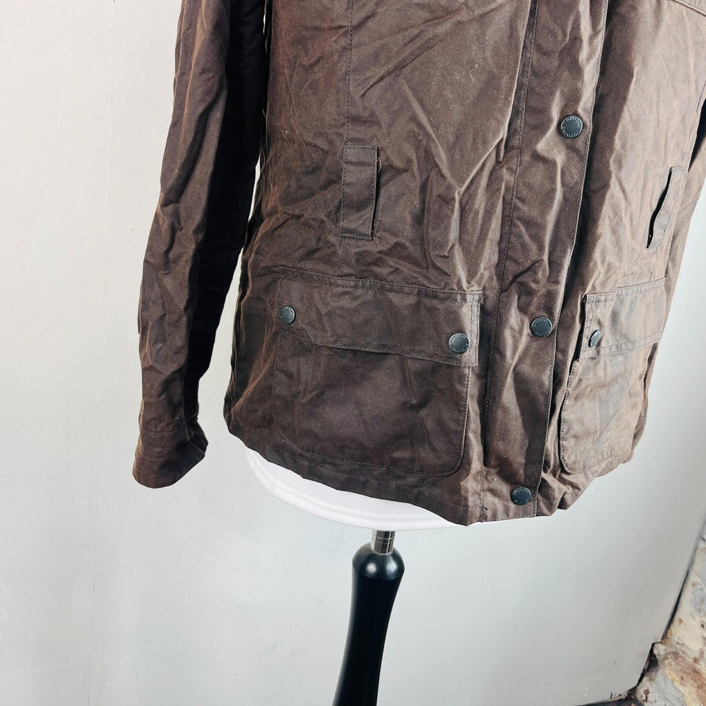 Crane Womens Waxed Cotton Jacket in Brown size Medium