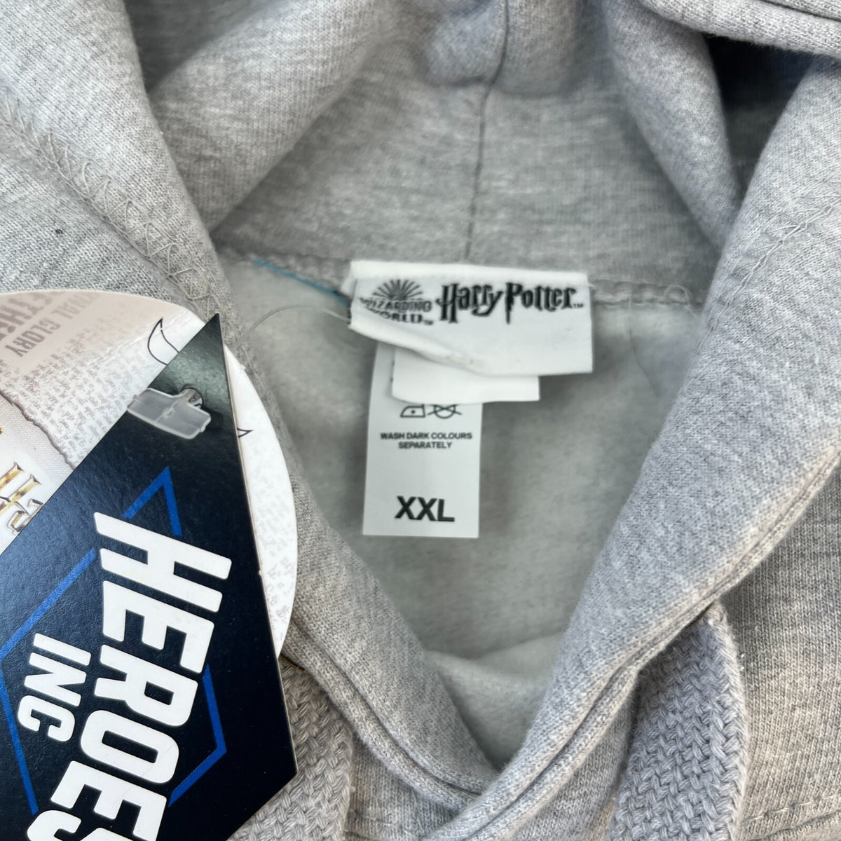 Harry Potter Hogwarts Unisex Pullover Hoodie Official Licensed Grey size 2XL New