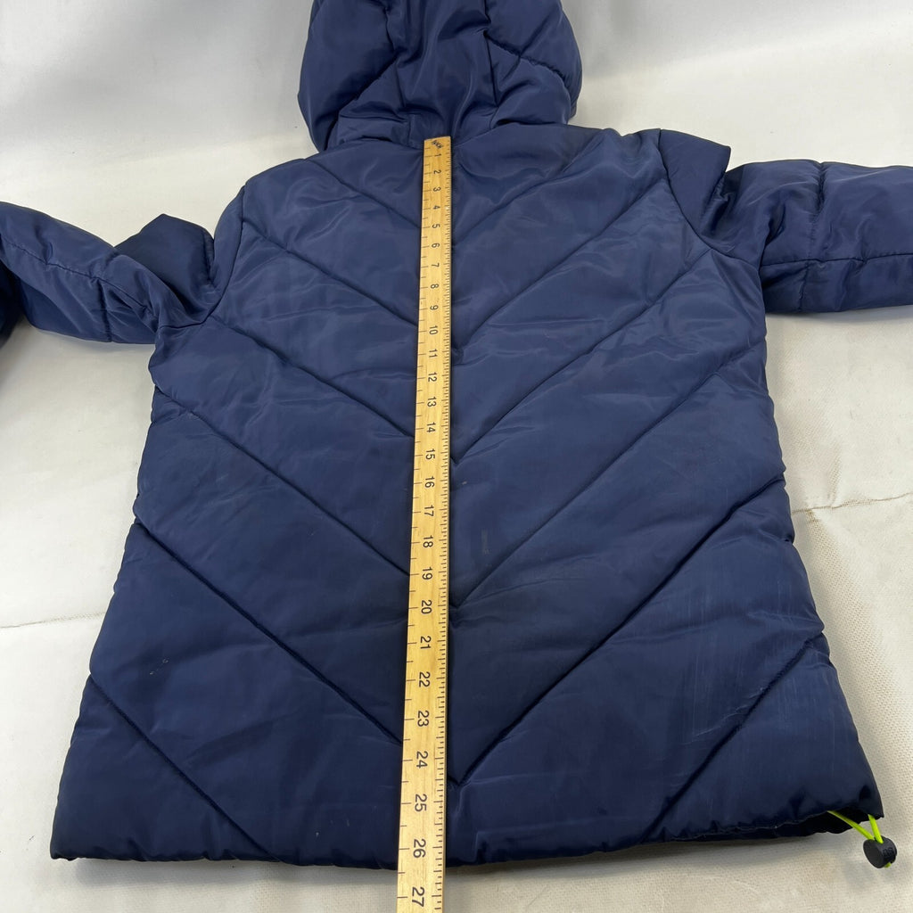 Superdry Navy Blue & Green Puffer Jacket with Hood size XS