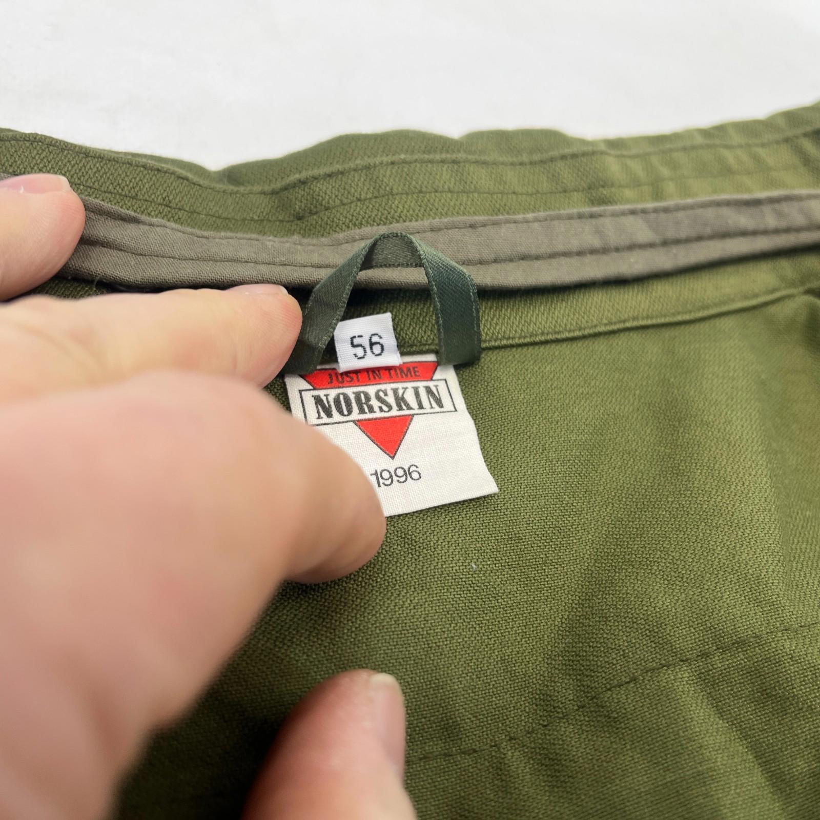 Vtg Norskin 80's German Polizei Denim Work Jacket Chore Coat OG Green Size EU 56