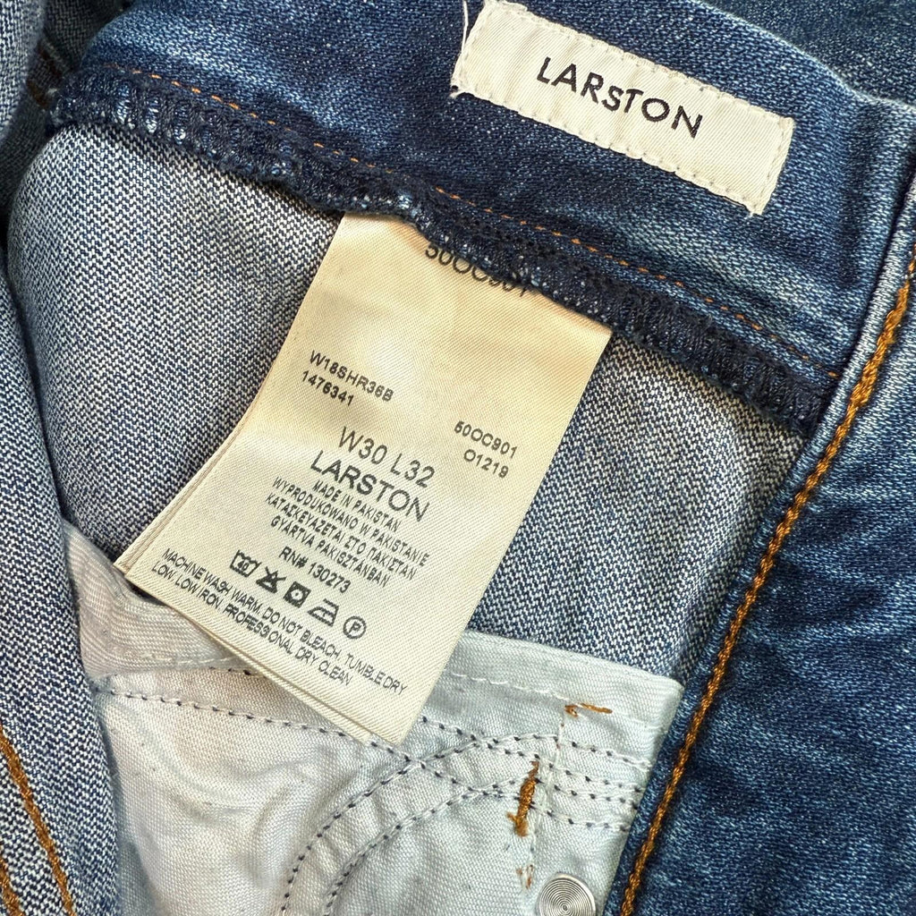 Wrangler Larston Mens Jeans Slim Tapered Skinny Stretch Mid Blue Denim W30" L32"