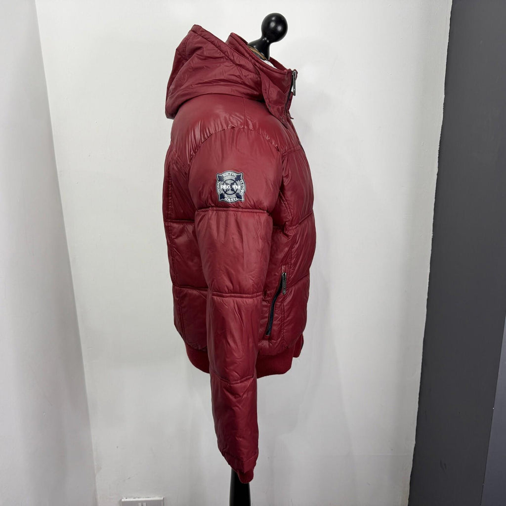 Sublevel Original Collection Men's Gear Chunky Puffer Jacket Terracotta Red L