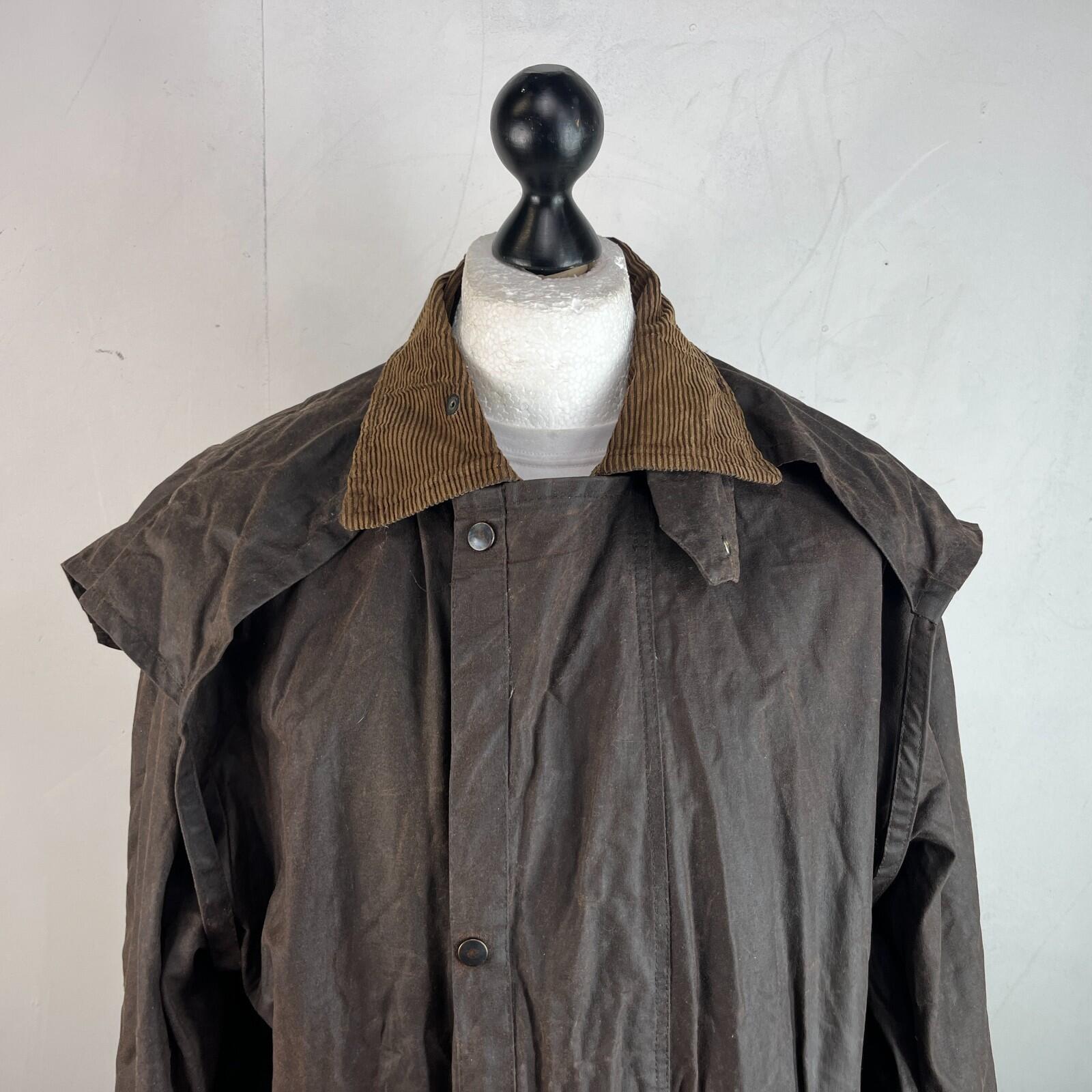 NKS Heavy Duty Brown Wax Waxed Stockman Riding Coat Jacket size XL