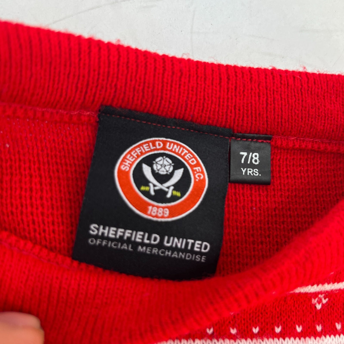 Sheffield United Kids Christmas Jumper Red size 7-8 years