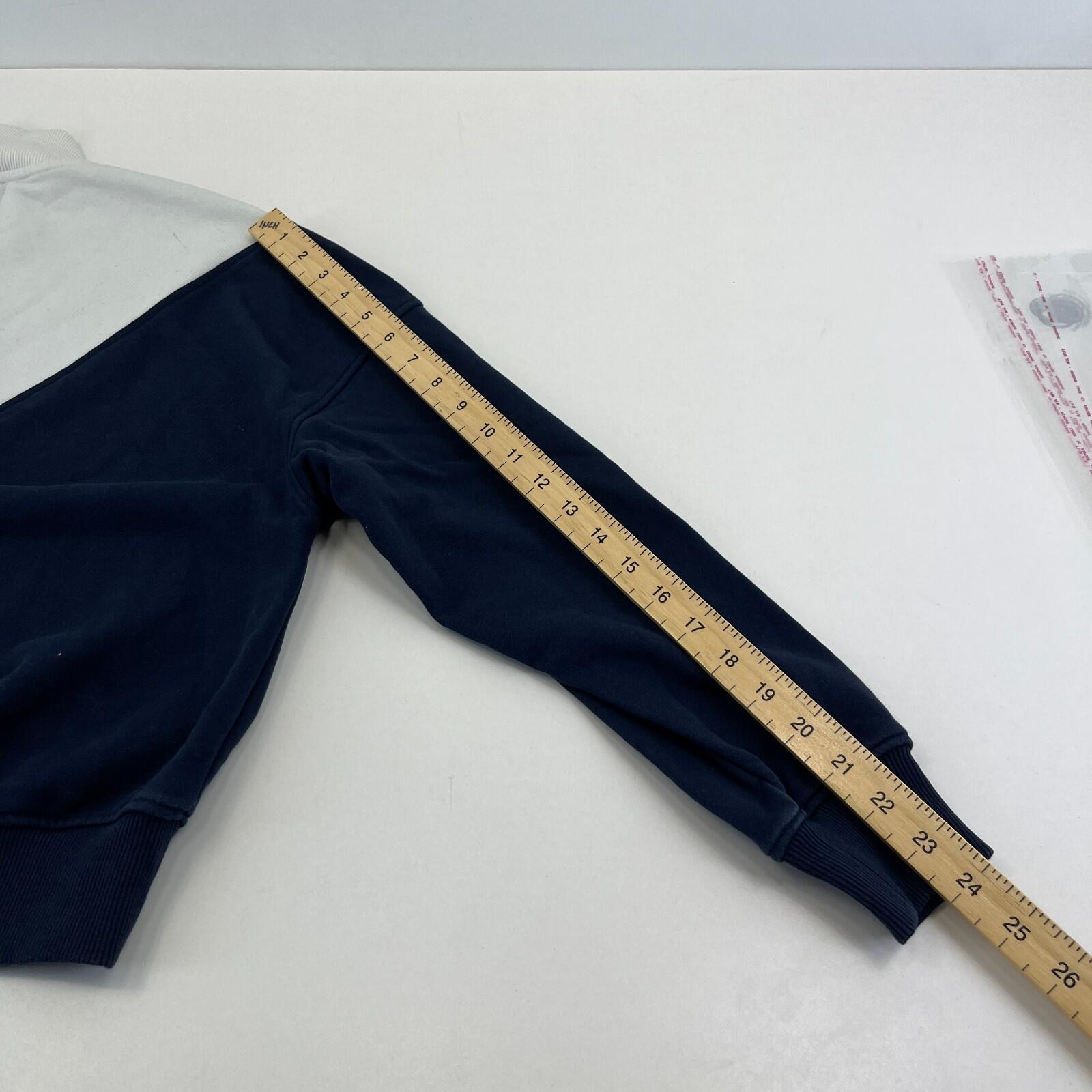Sweaty Betty Revive Cropped Half Zip Sweatshirt Navy Blue & White size S/M
