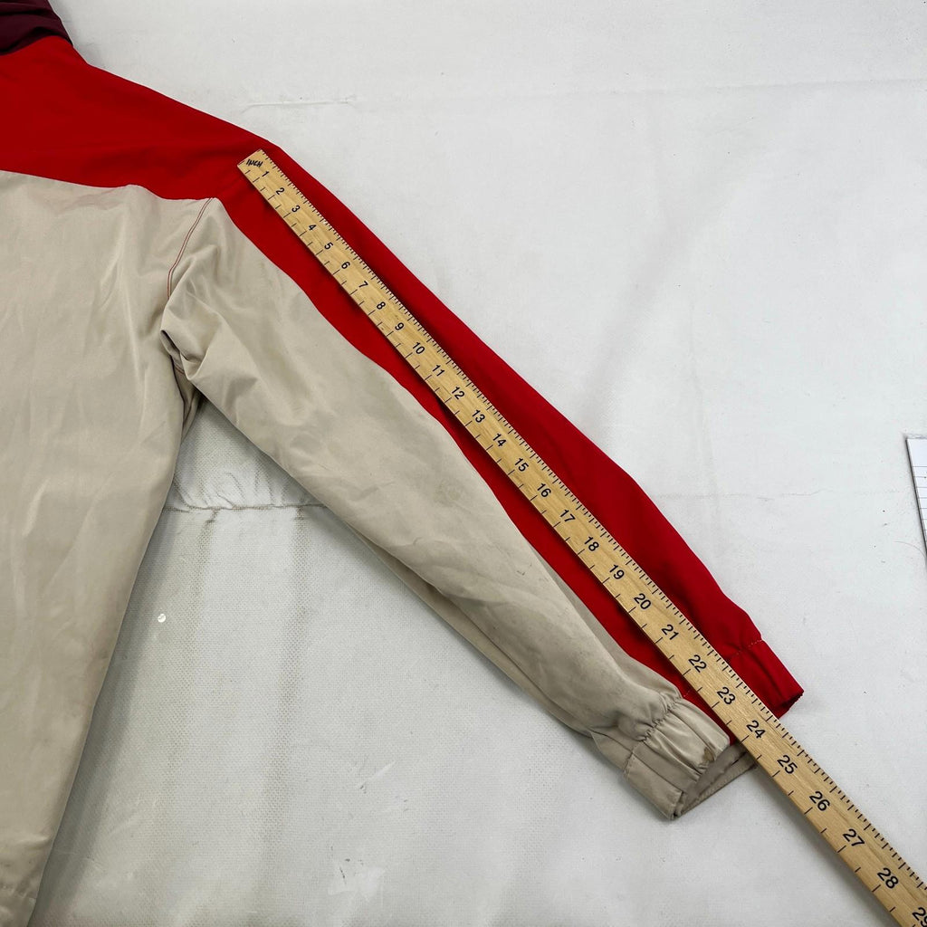 Levi's Waterproof Windbreaker Jacket Coat Mens size M Oversized Beige/Red Hooded