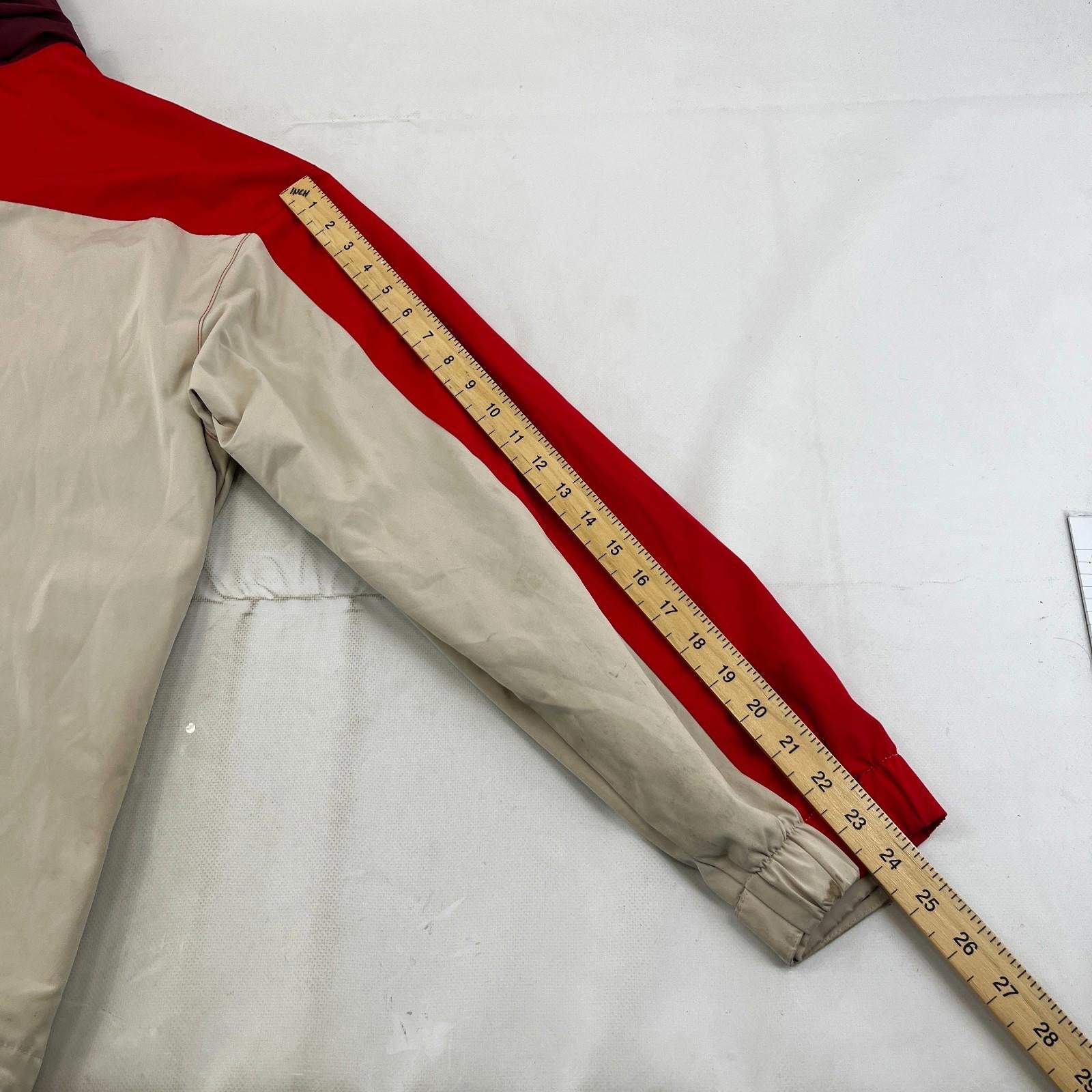 Levi's Waterproof Windbreaker Jacket Coat Mens size M Oversized Beige/Red Hooded