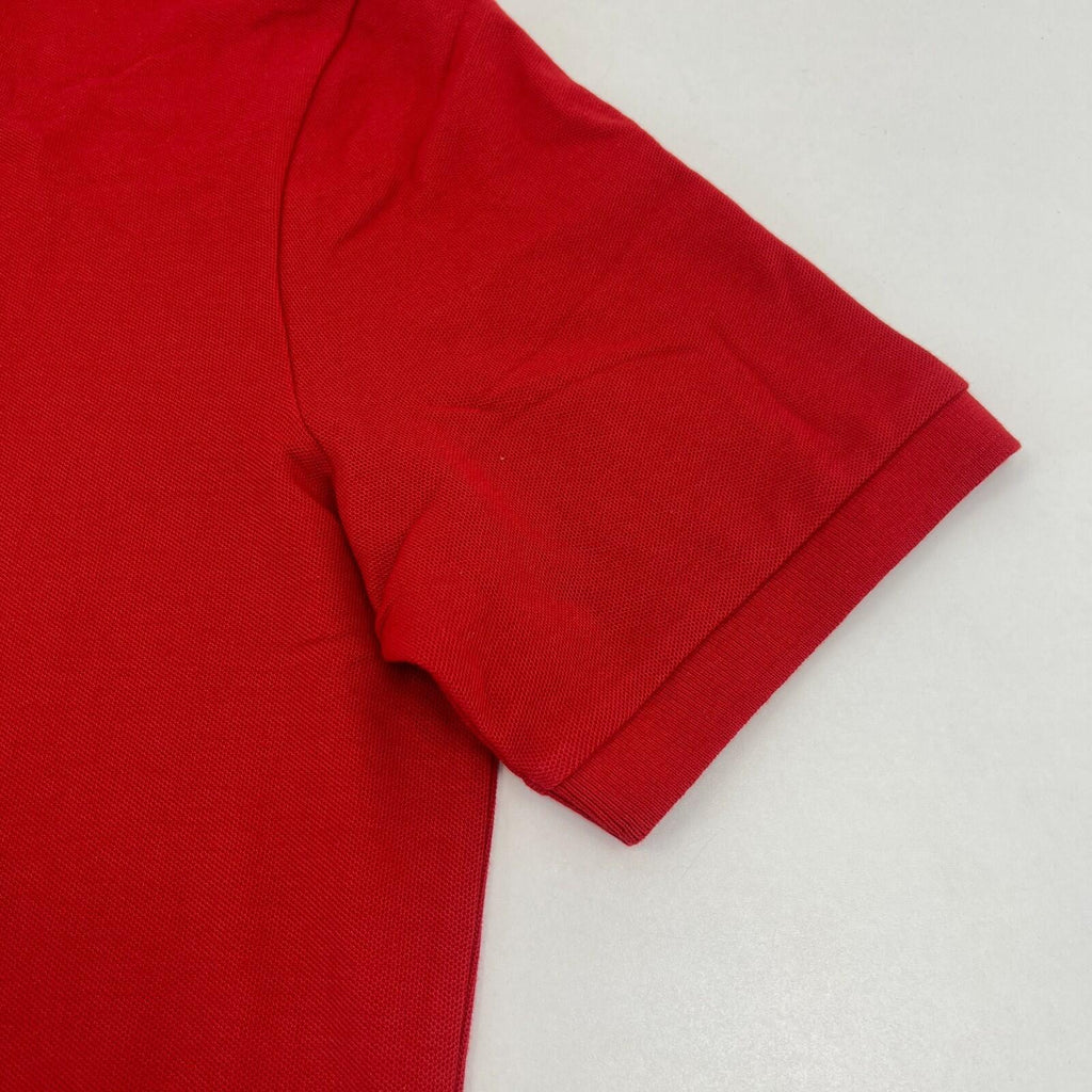 M&S Mens Red Short Sleeve 100% Cotton Polo Shirt Top size Medium Regular Fit