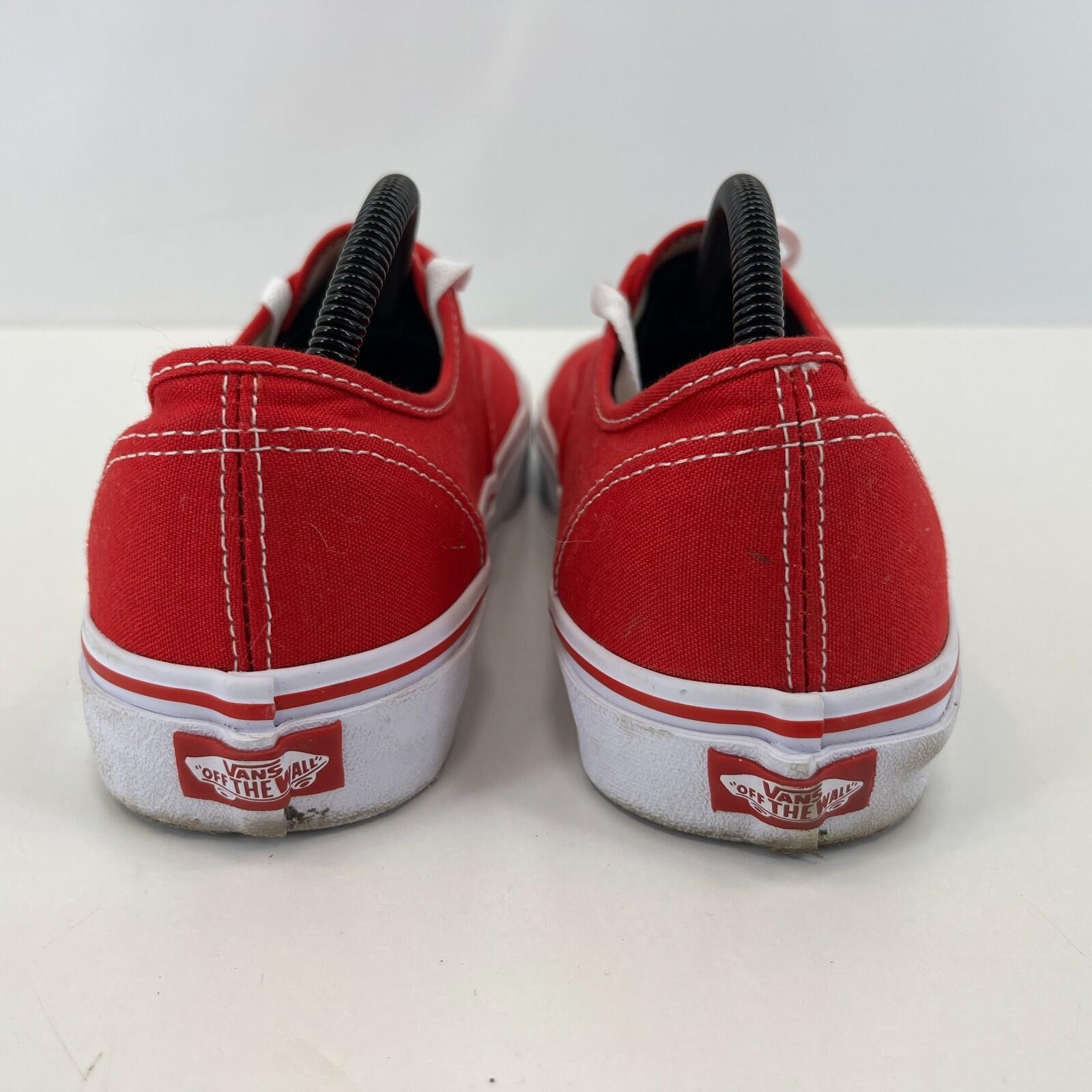 Vans Authentic Lo Skate Trainers Shoes Red Men's size UK 9.5 / EU 44 - Near Mint