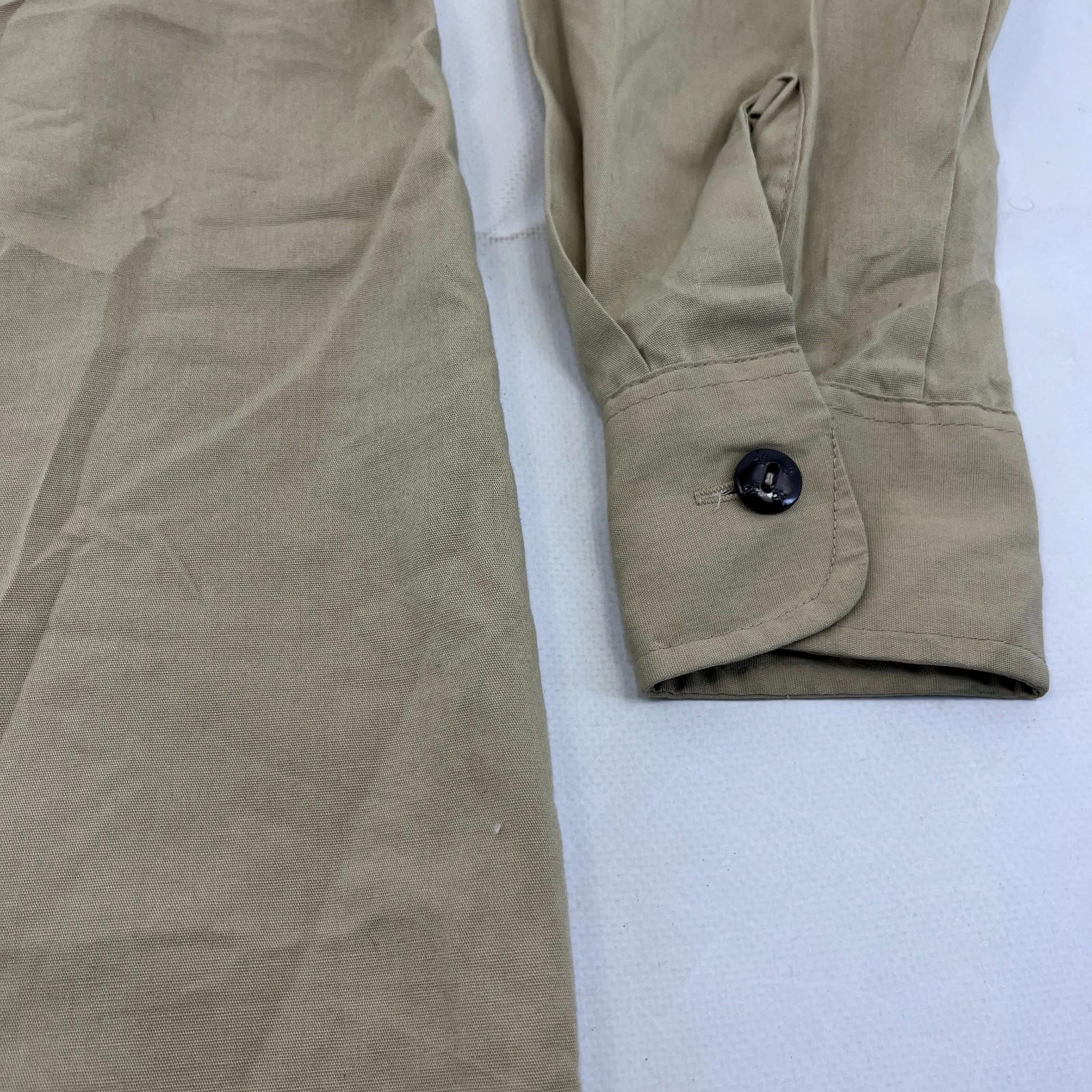 Boy Scouts of America Men's Shirt Long Sleeve in Beige with Badges size Small