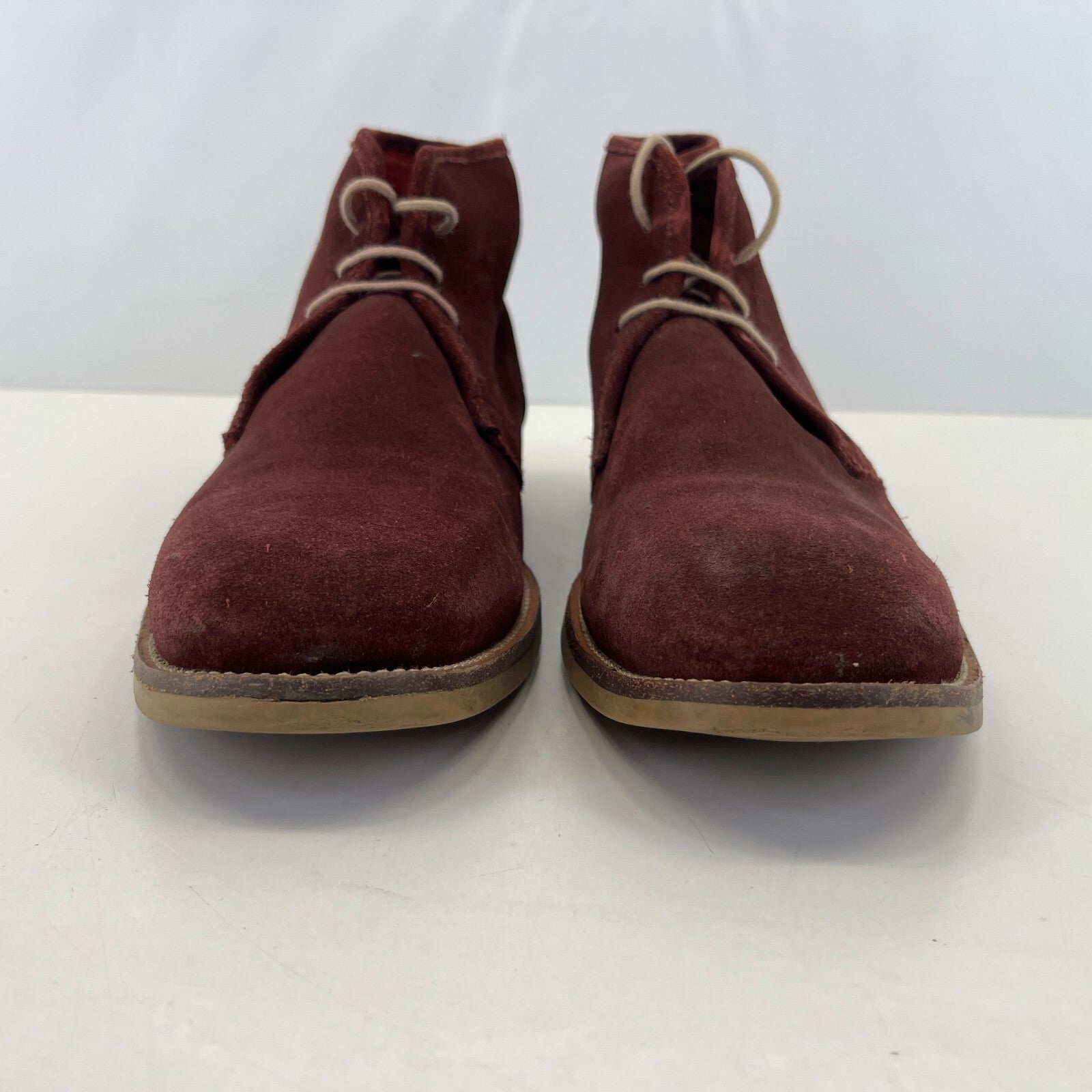 Samuel Windsor Burgundy Suede  Ankle Boots UK 9 Handmade Red Maroon Chelsea