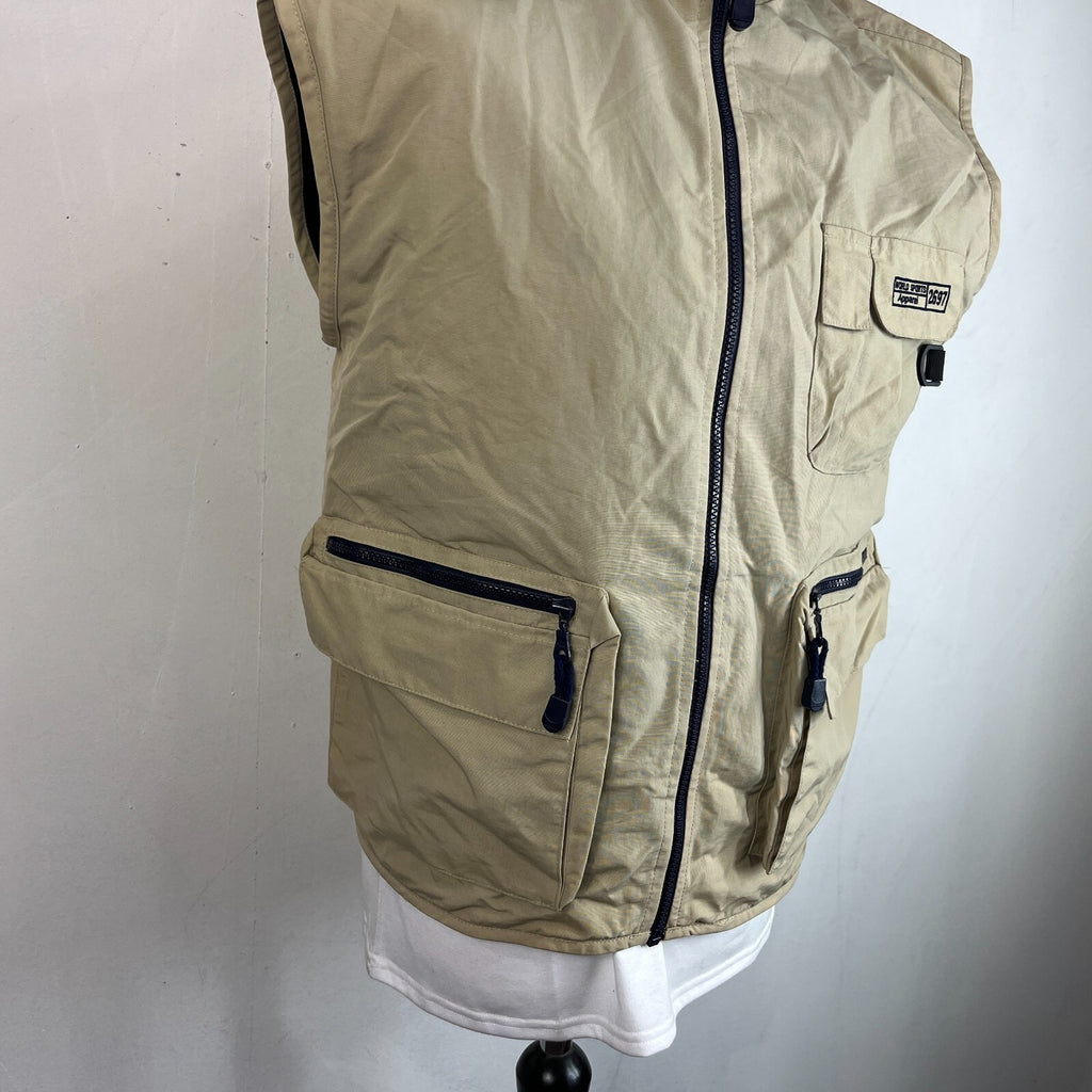 Hummel Hybrid Utility Vest Cargo Gilet Sleeveless Jacket size L Beige