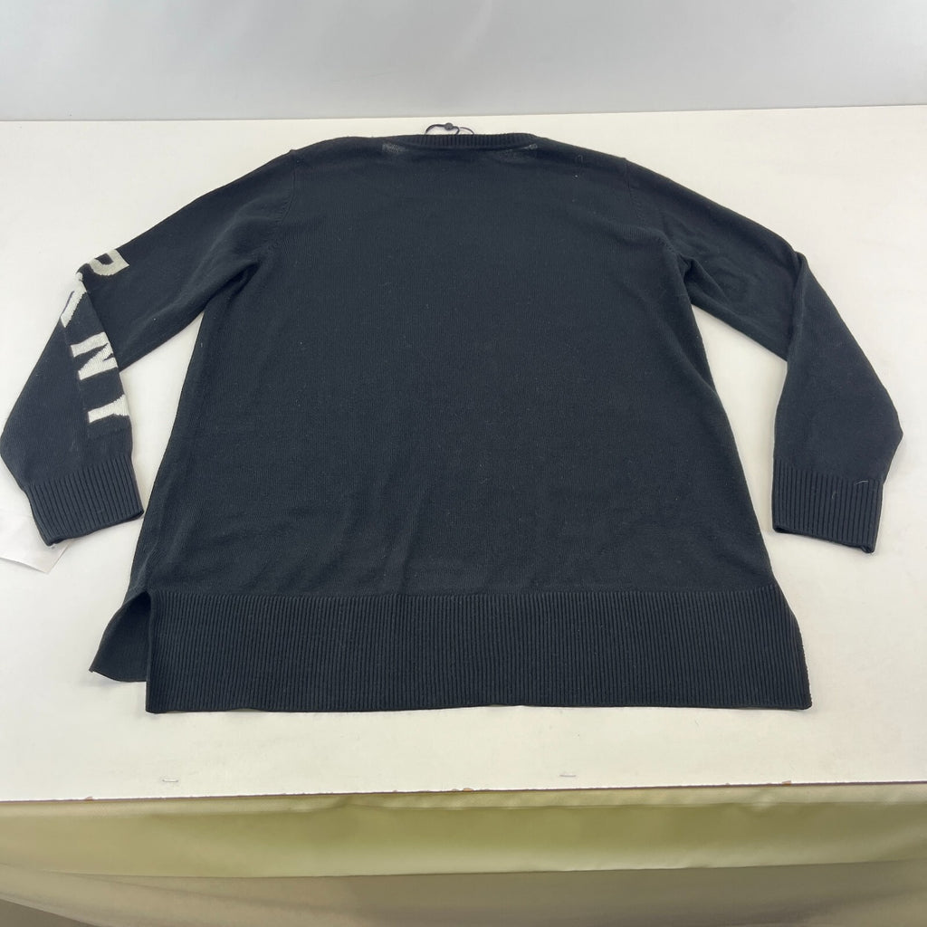 DKNY Women's Tight Knit Jumper Sweater size Large in Black with Spellout